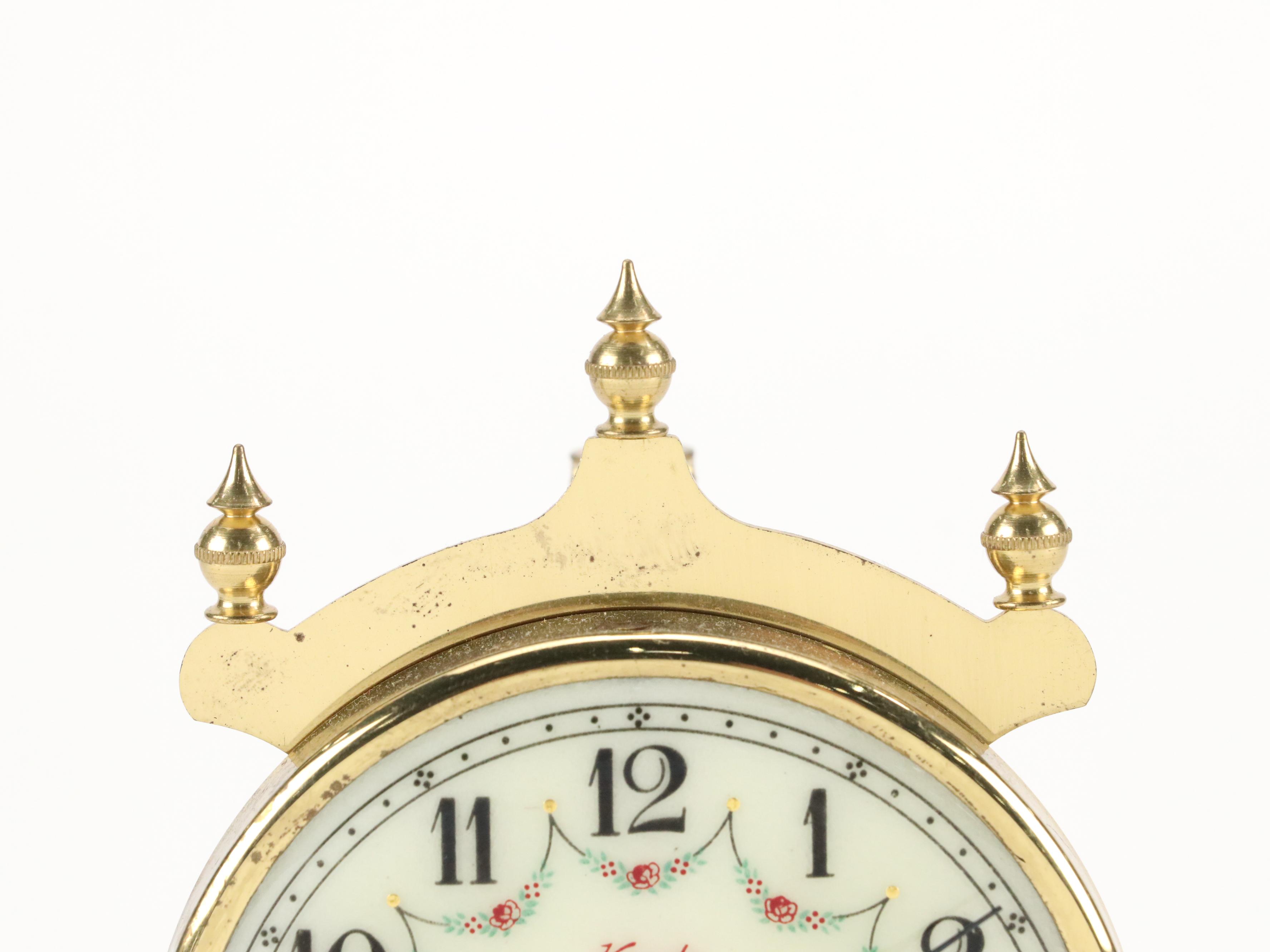 Kundo West German Brass and Glass 400 Day Anniversary Clock