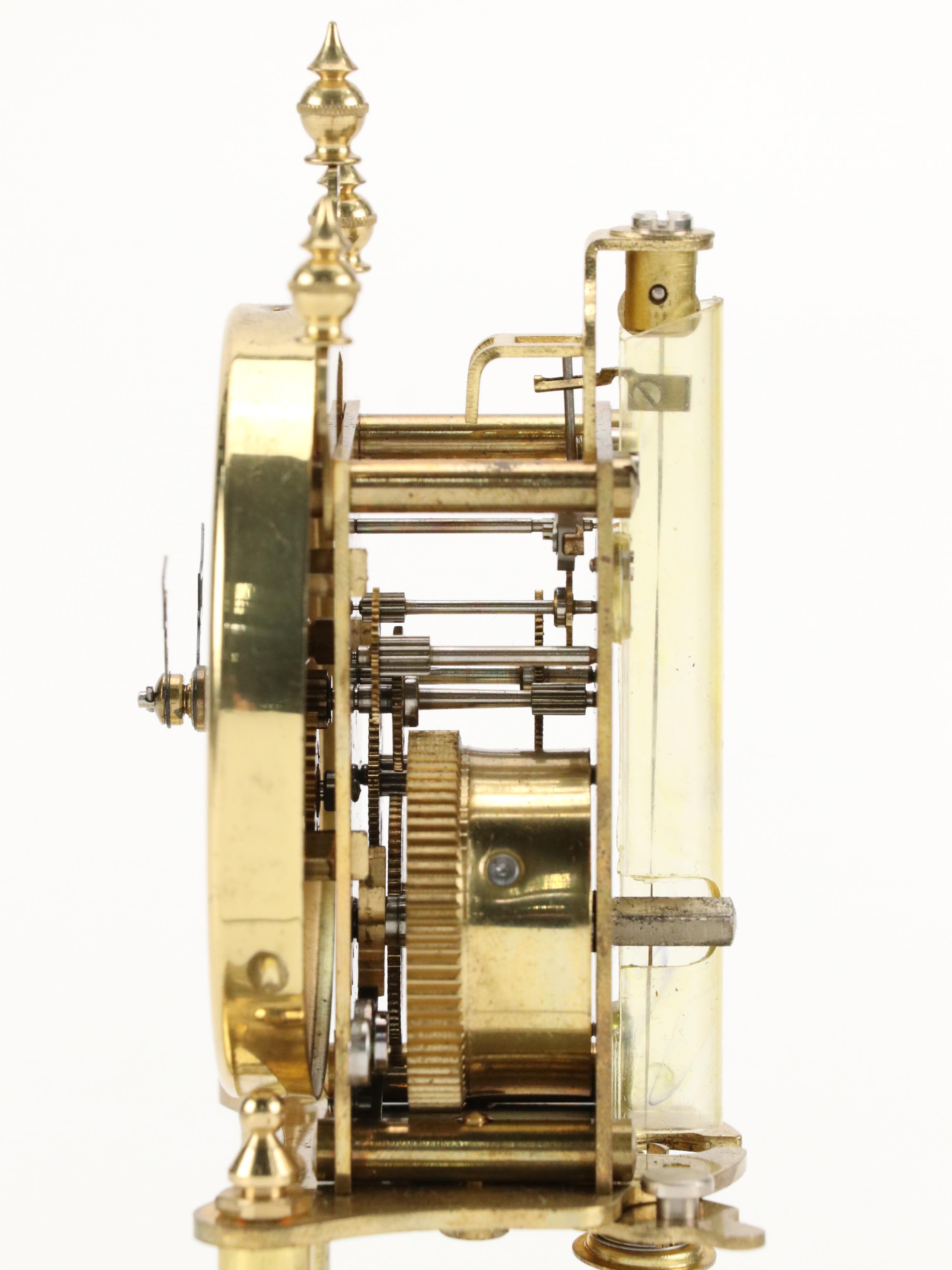 Kundo West German Brass and Glass 400 Day Anniversary Clock