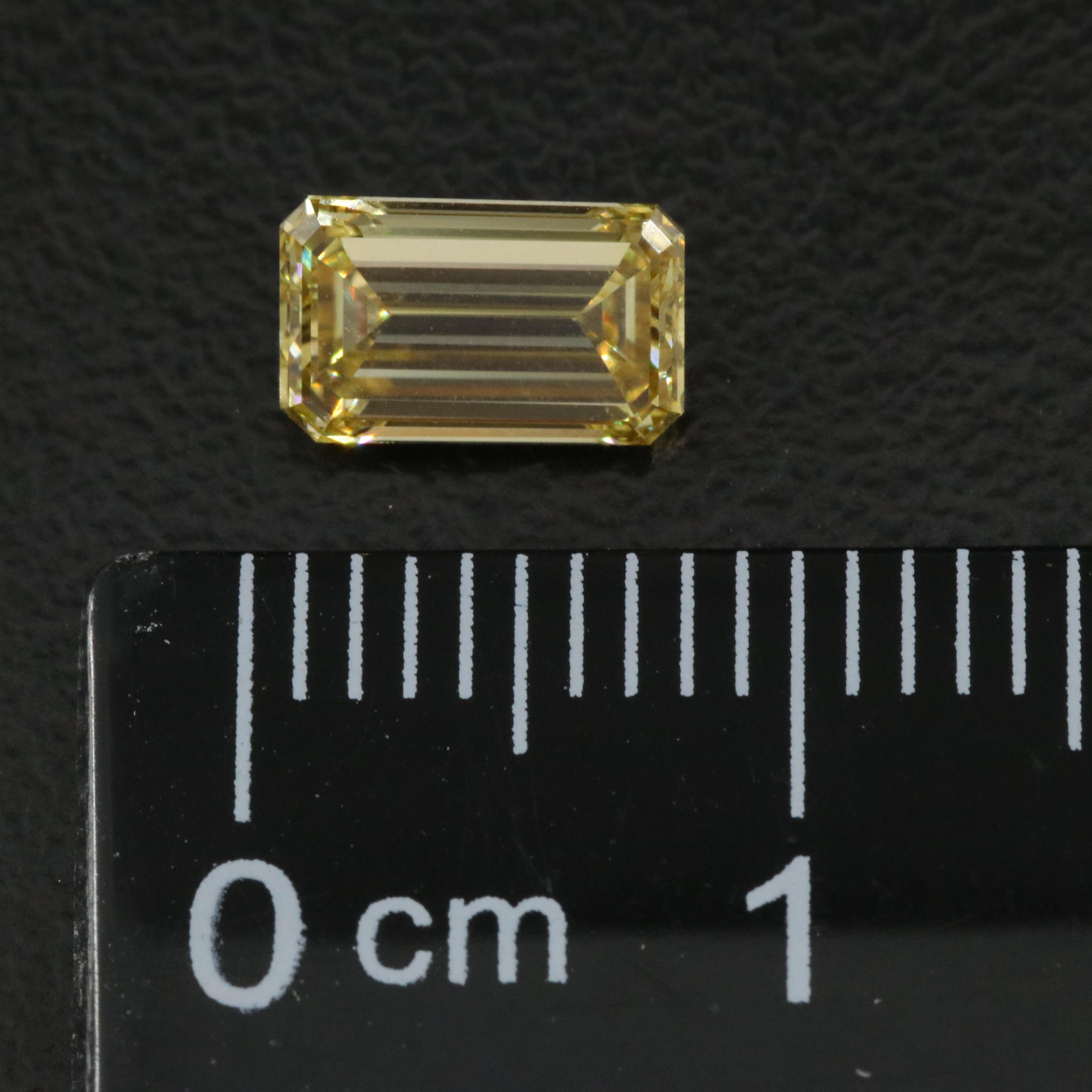 Loose 1.01 CT Fancy Intense Yellow Lab Grown Diamond with IGI Report