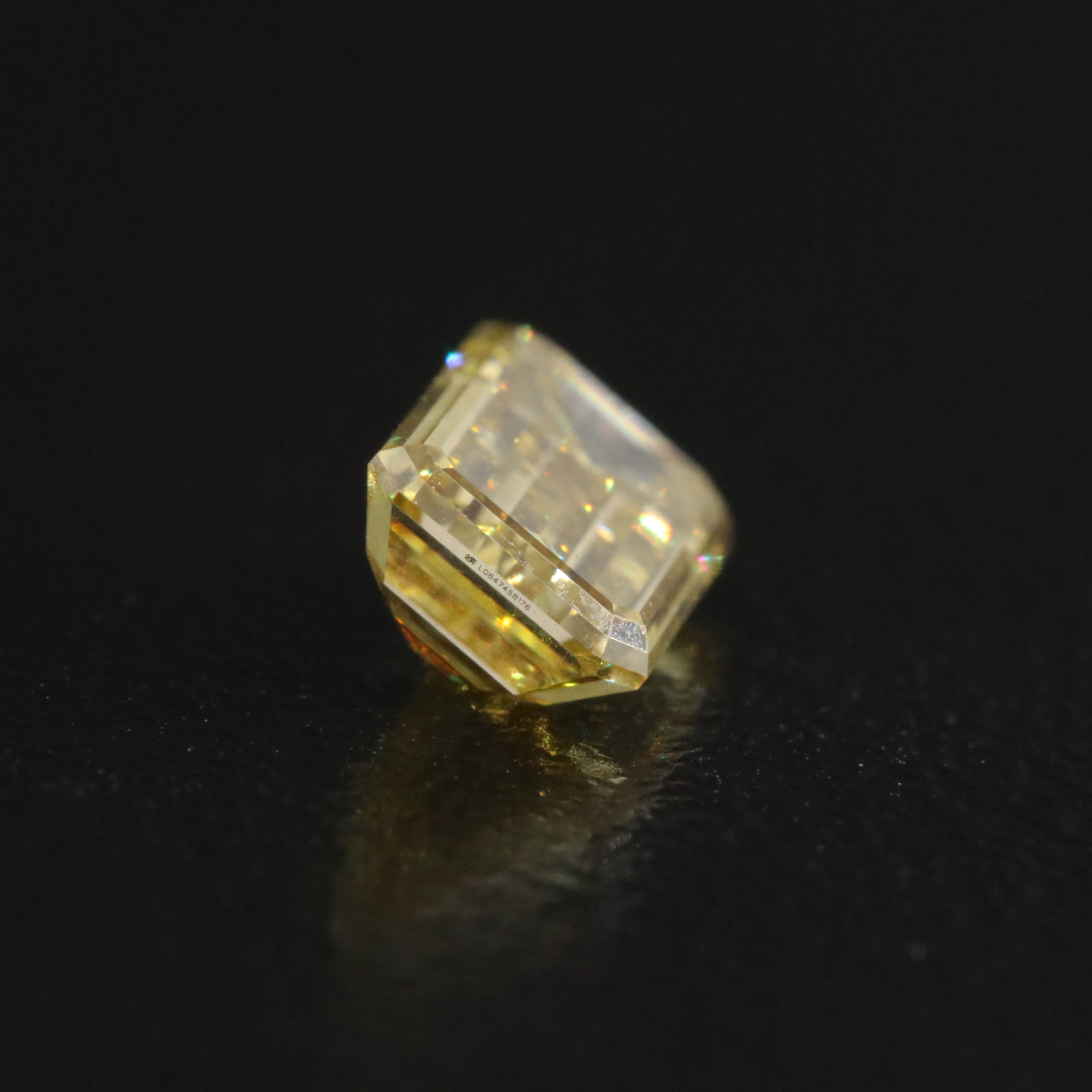 Loose 1.01 CT Fancy Intense Yellow Lab Grown Diamond with IGI Report