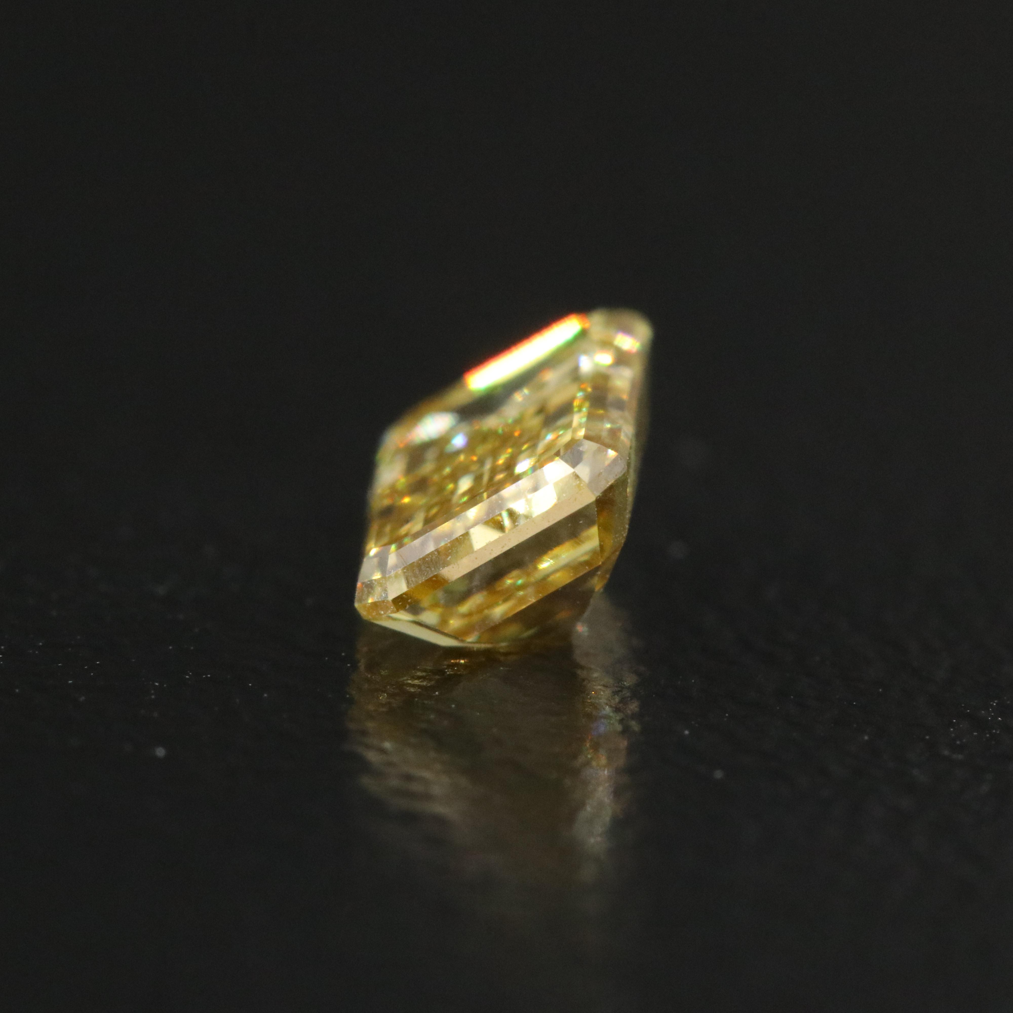 Loose 1.01 CT Fancy Intense Yellow Lab Grown Diamond with IGI Report