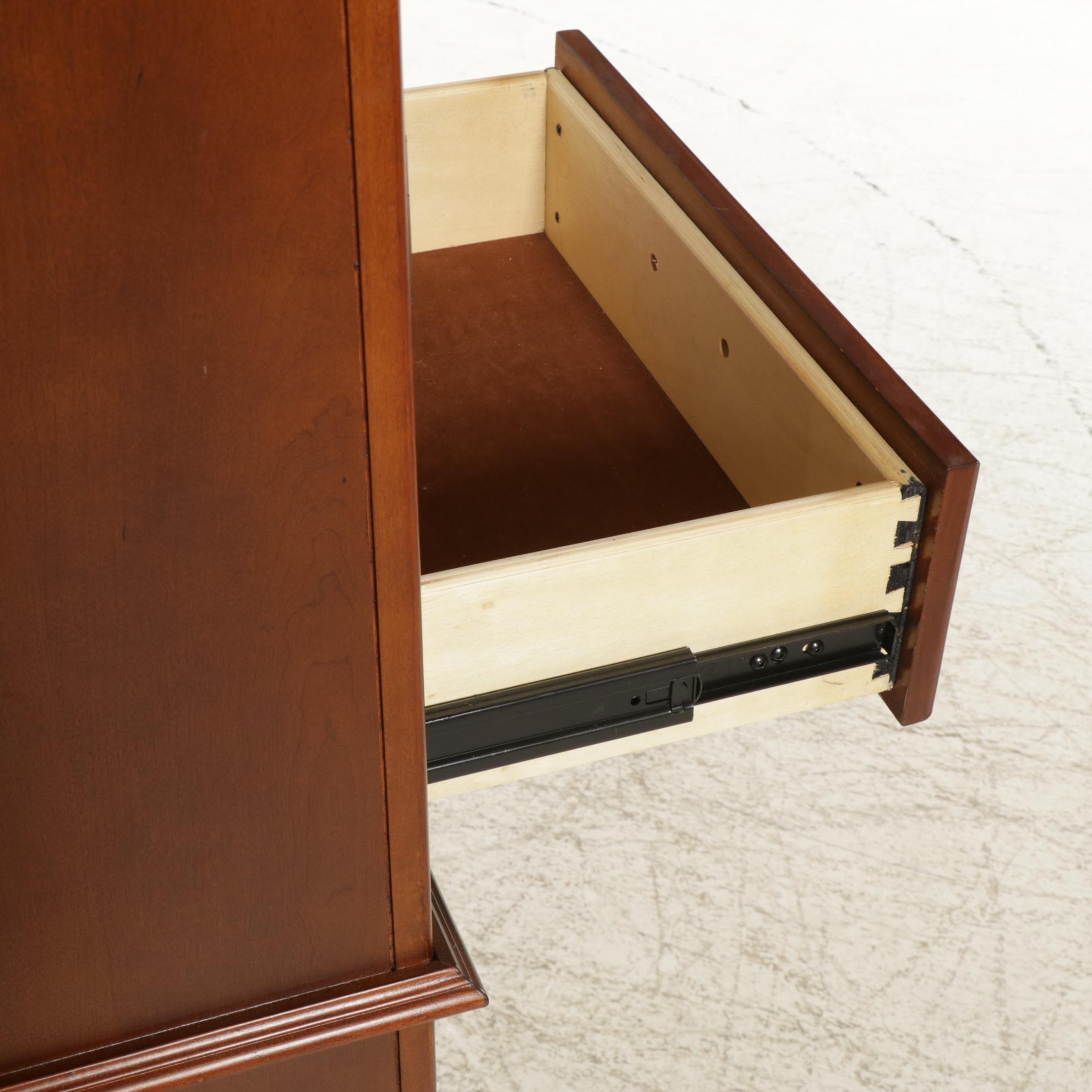 Wall Unit Display Cabinets with Cherry Finish, 21st Century