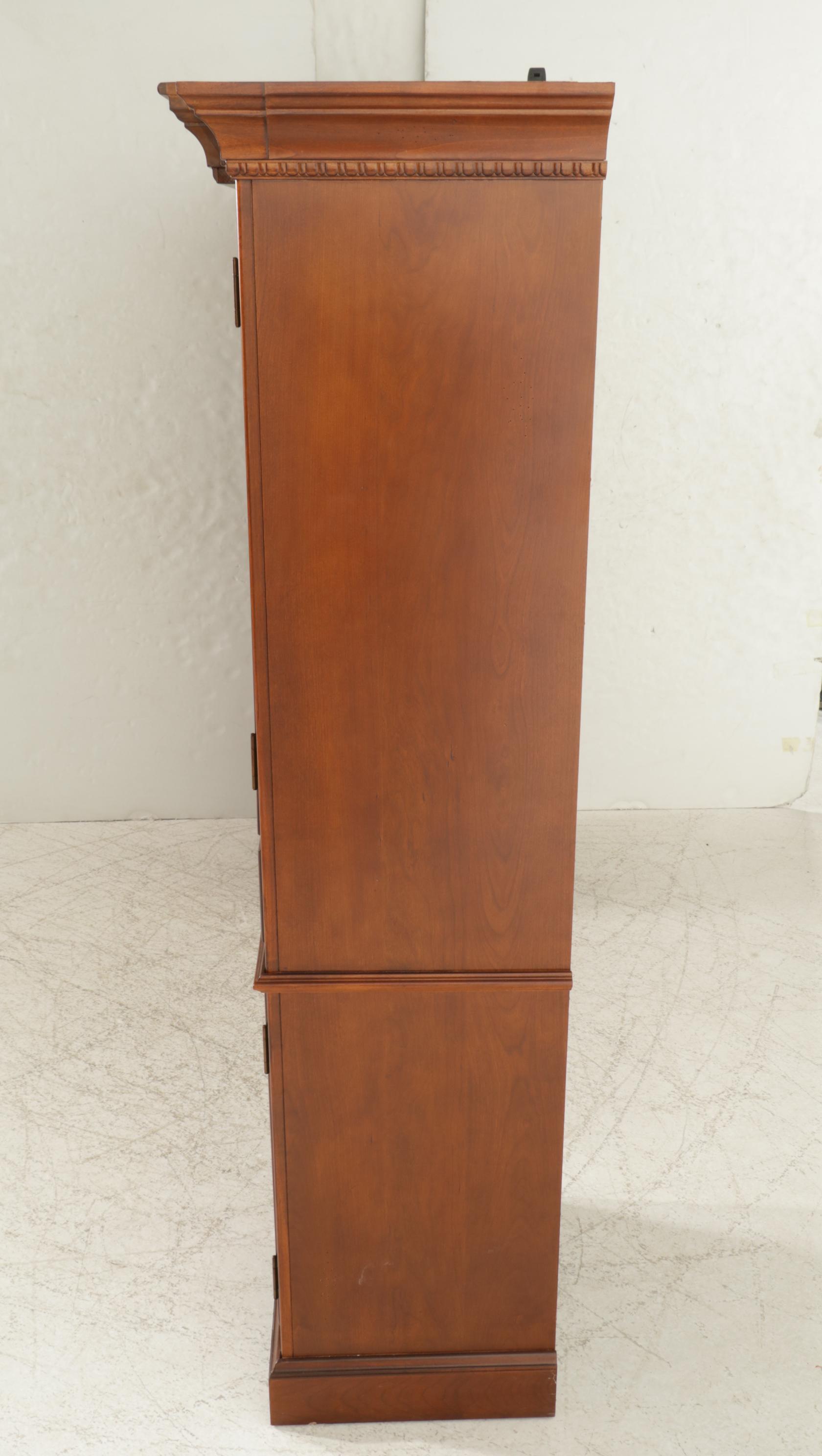 Wall Unit Display Cabinets with Cherry Finish, 21st Century