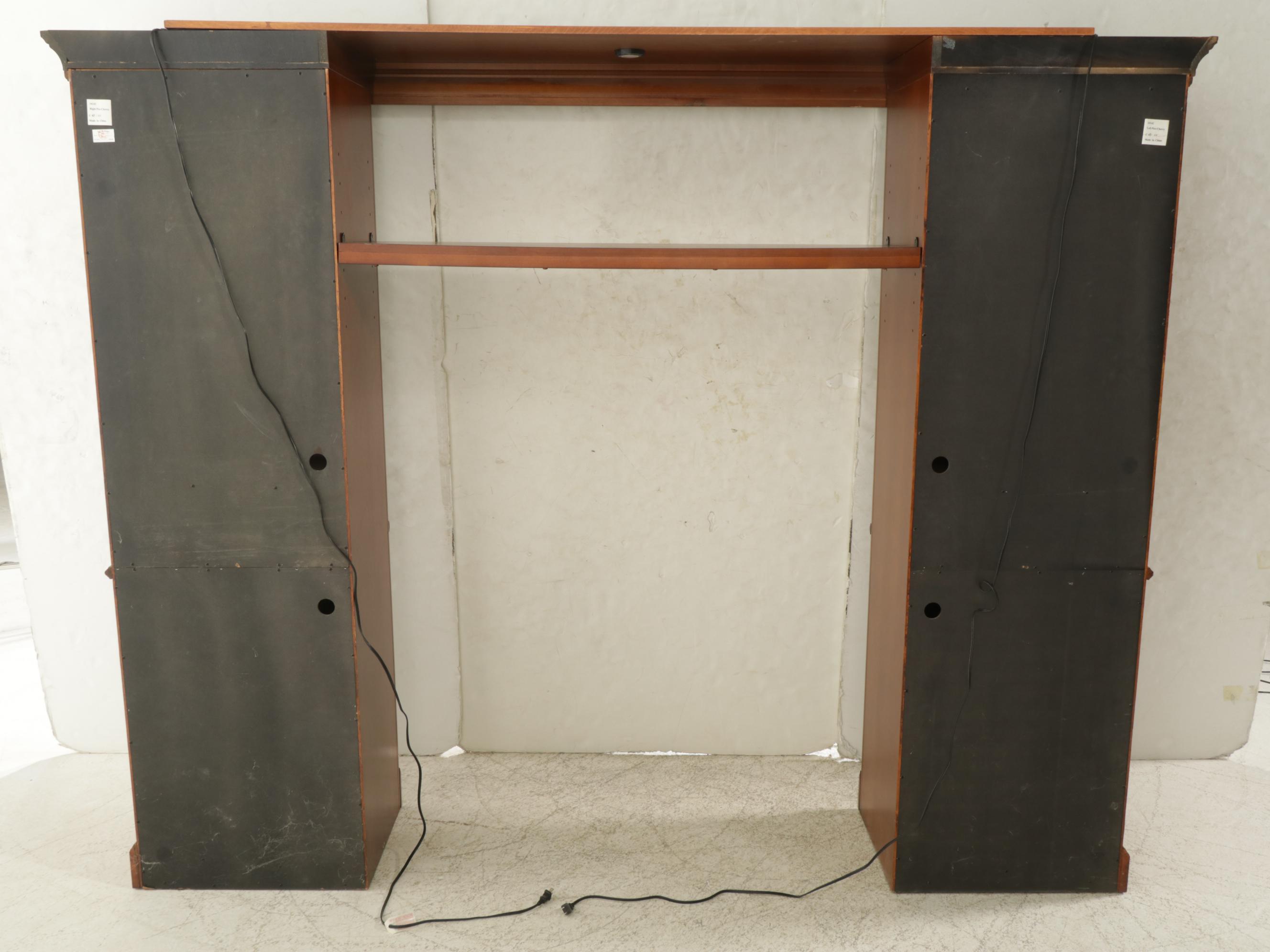 Wall Unit Display Cabinets with Cherry Finish, 21st Century