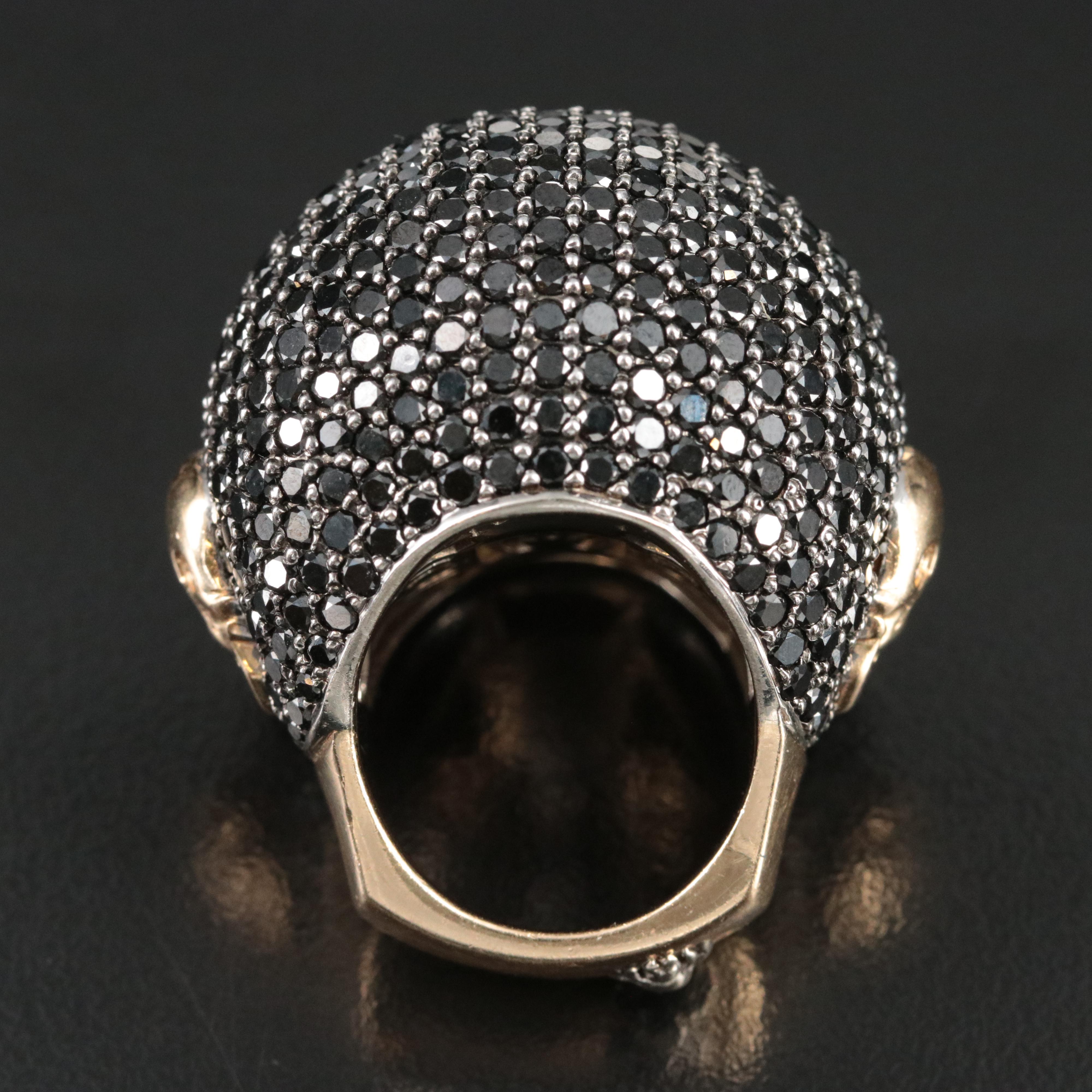 Jane Berg 14K 16.13 CTW Diamond "Lady Jane" Dome Ring with Skull Detail