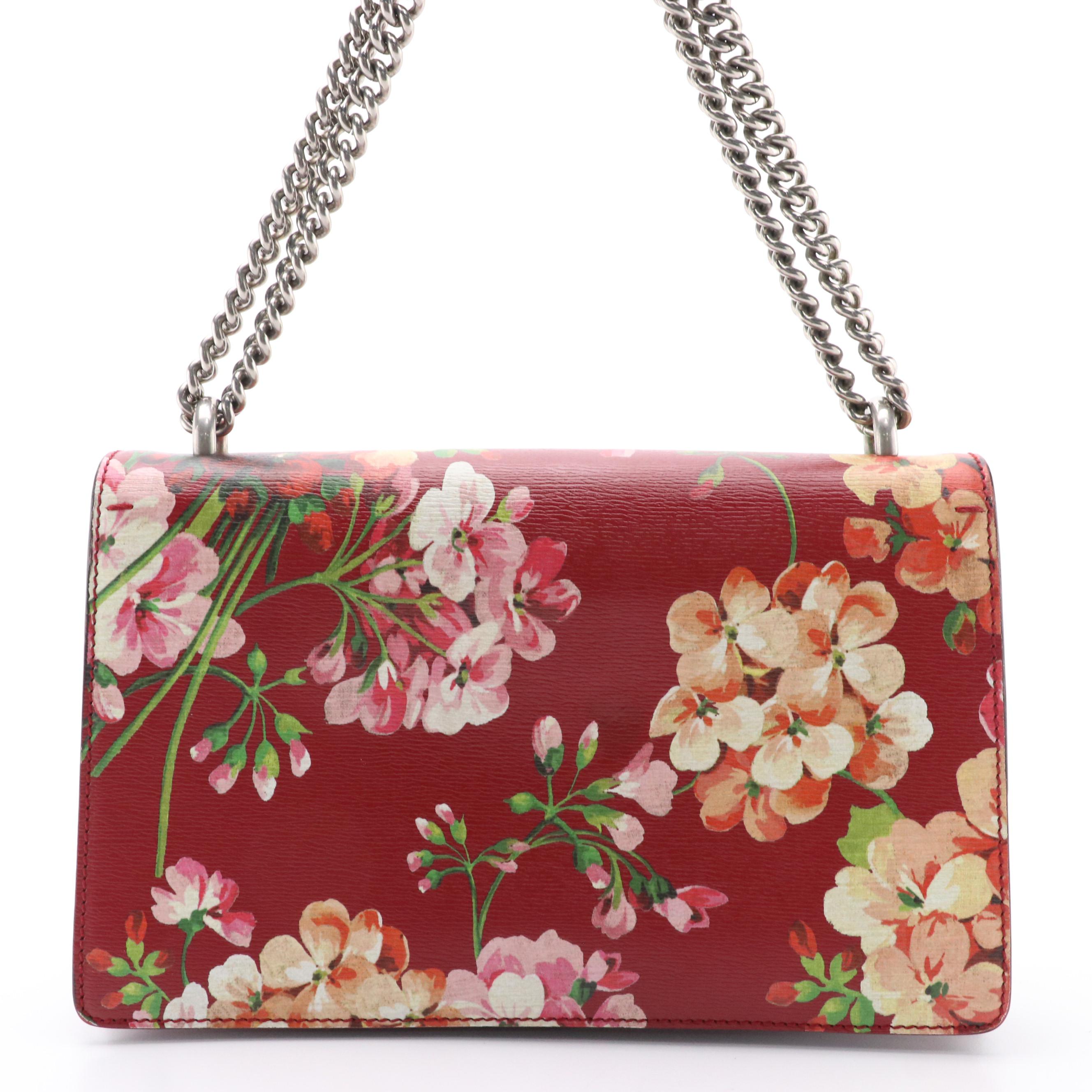 Gucci Dionysus Small Shoulder Bag in Blooms Print Red Leather