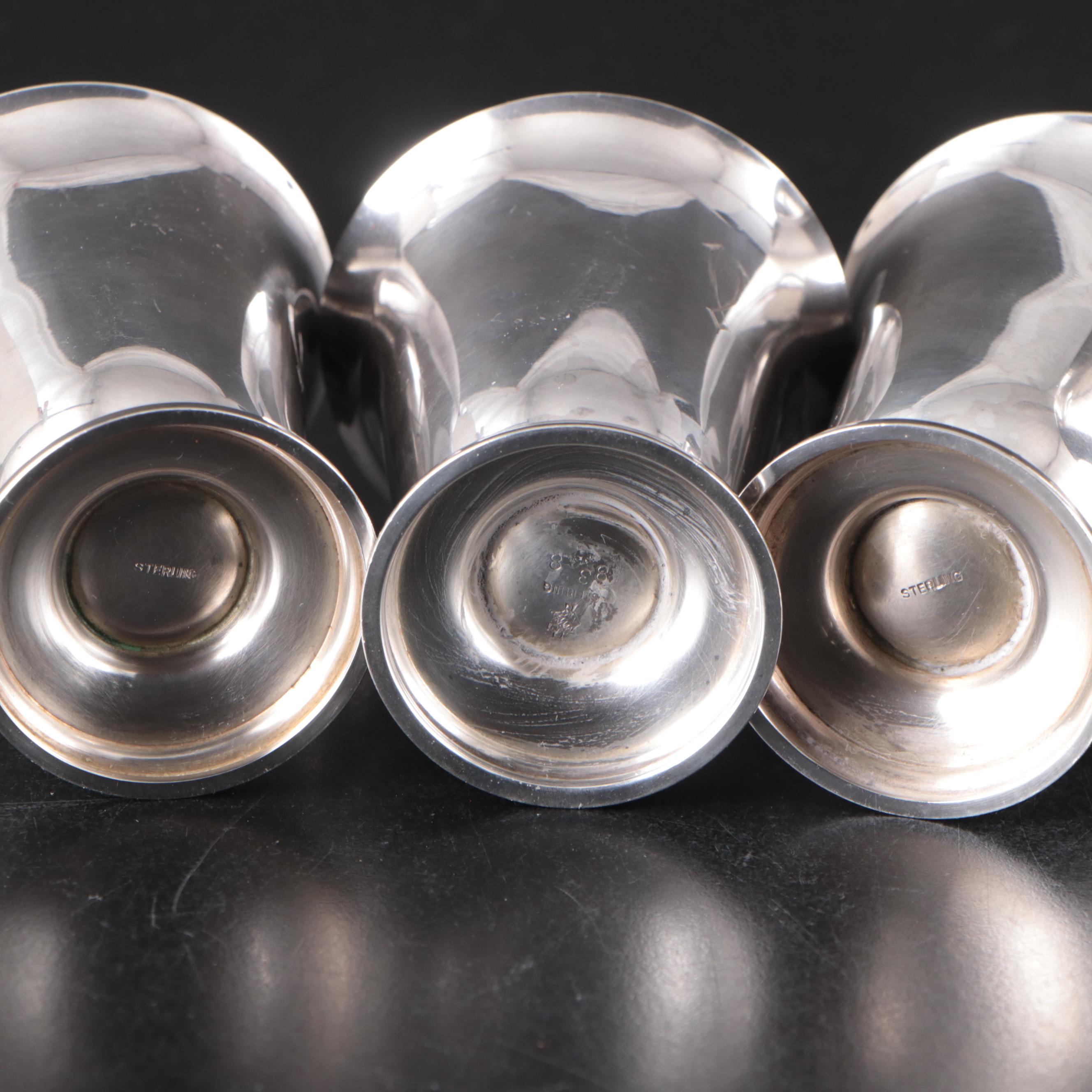 Manchester Silver Co. Sterling Silver Cordial Cups, Early to Mid-20th ...