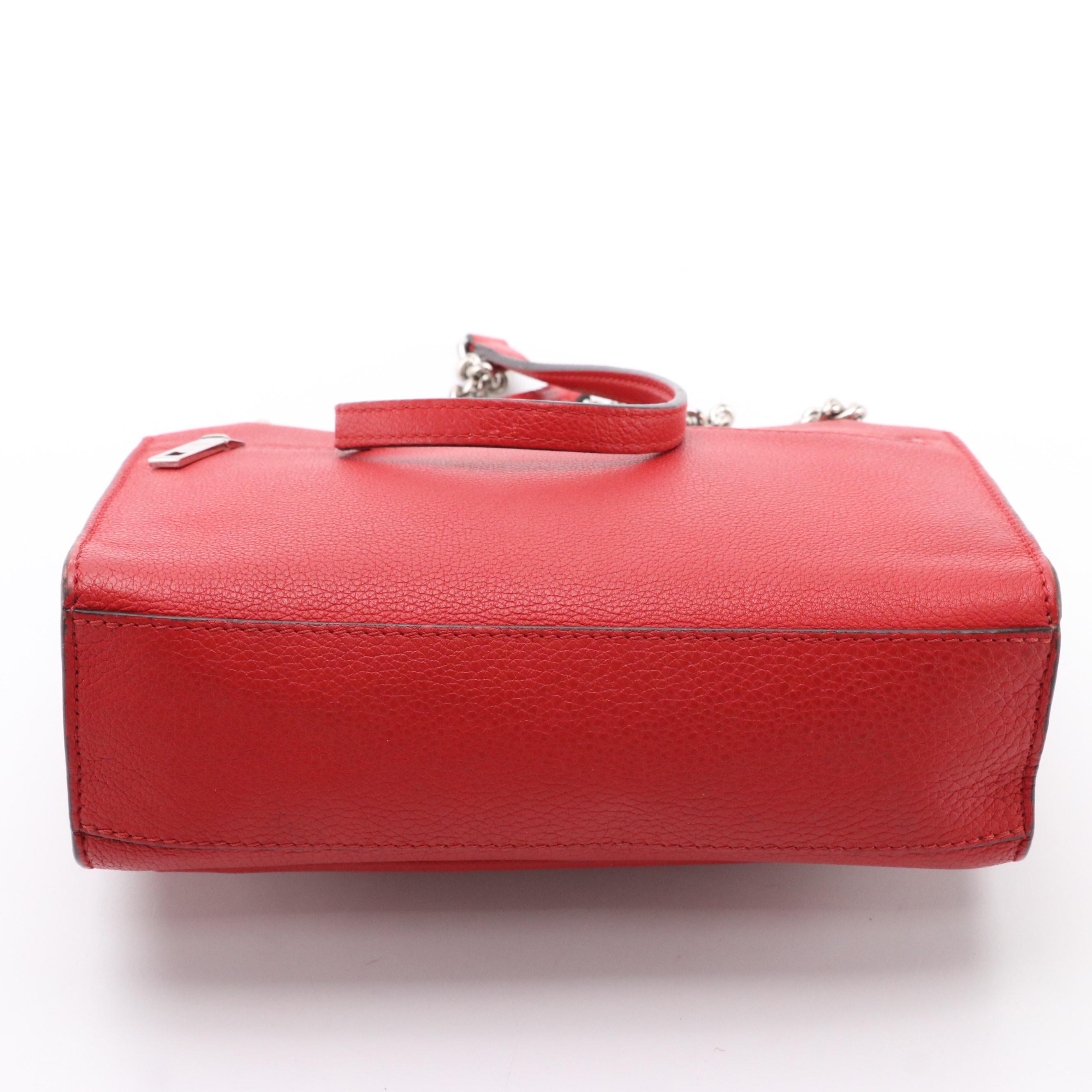 Louis Vuitton Mylockme BB Chain Bag in Rubis Pebbled Leather with Box