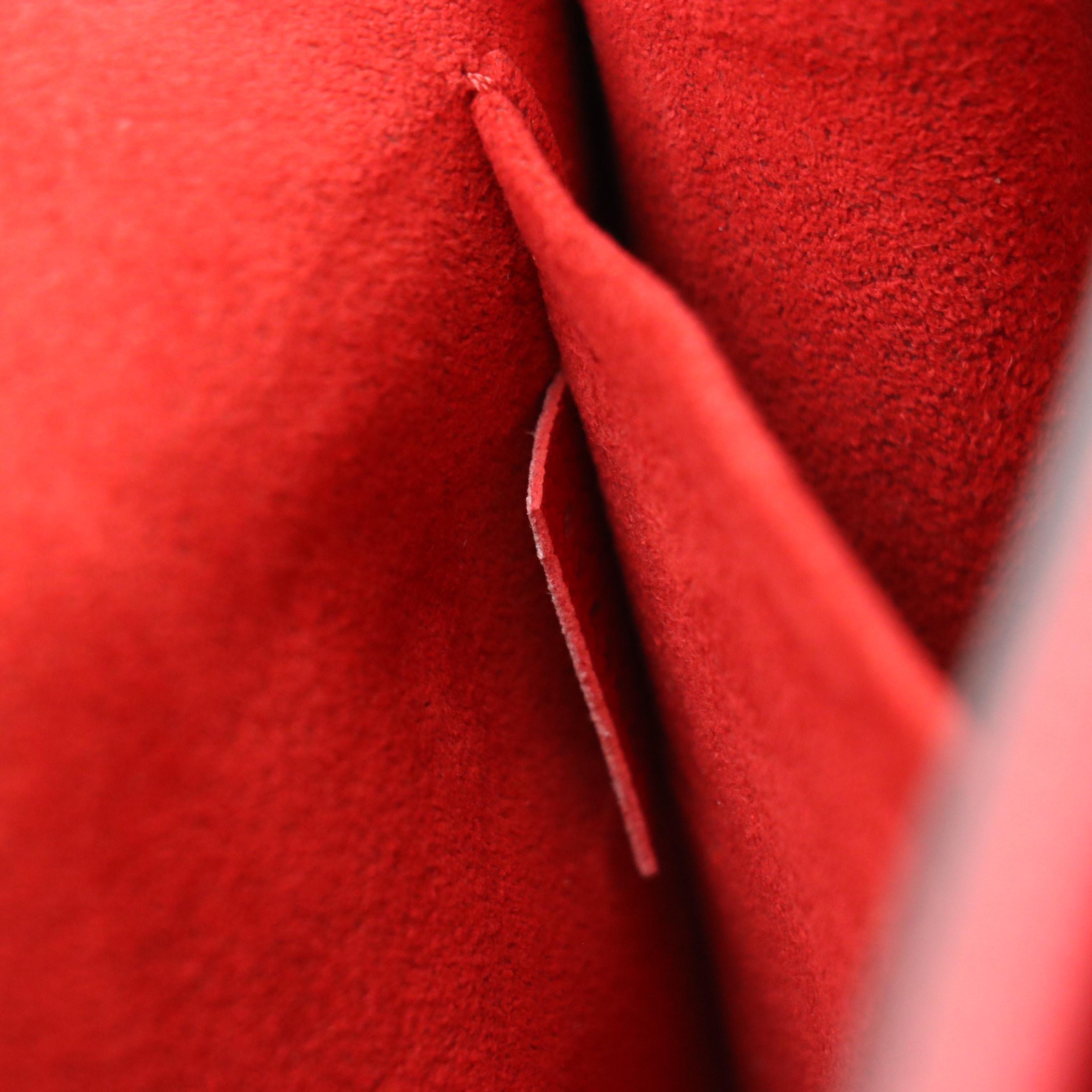 Louis Vuitton Mylockme BB Chain Bag in Rubis Pebbled Leather with Box