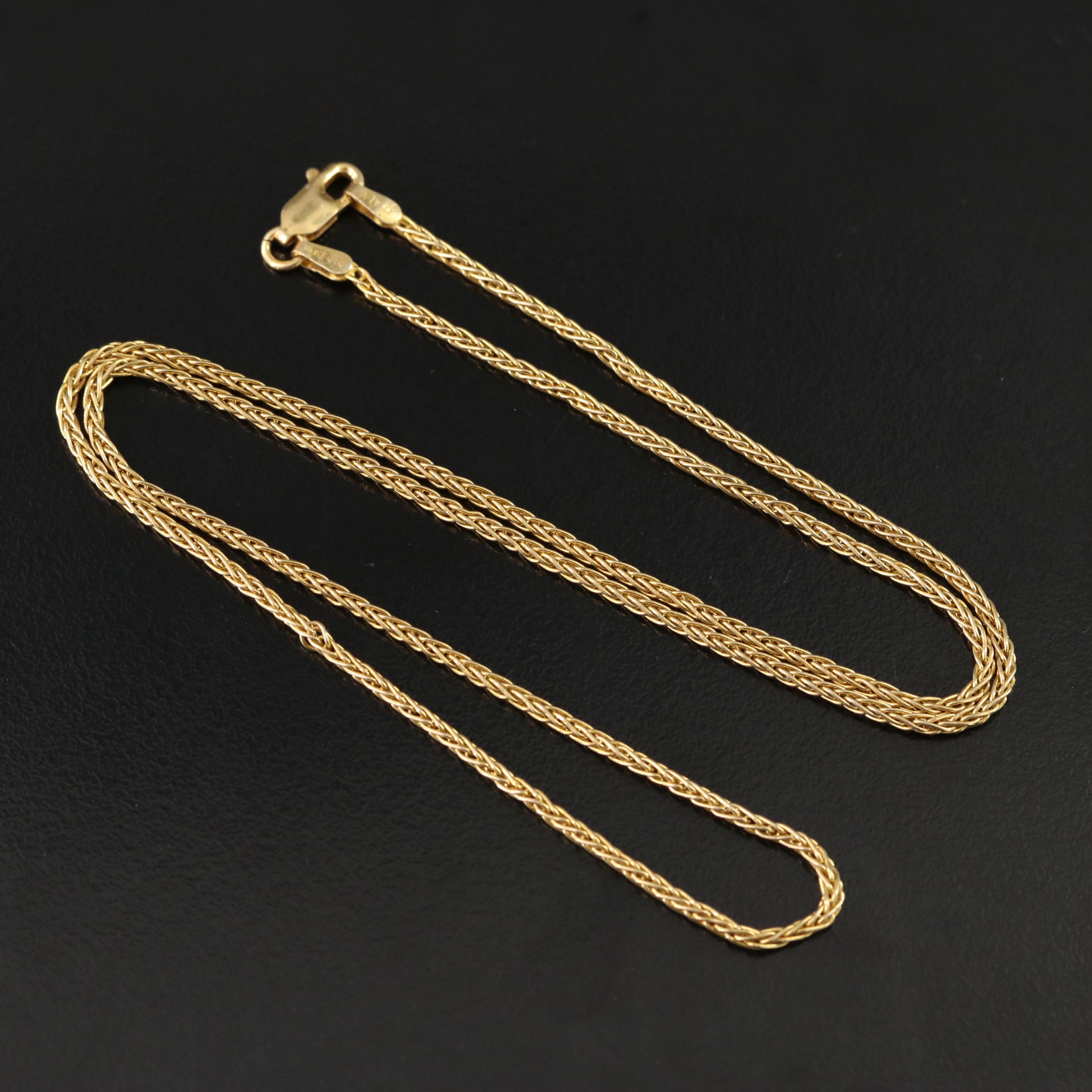 14K Wheat Chain Necklace