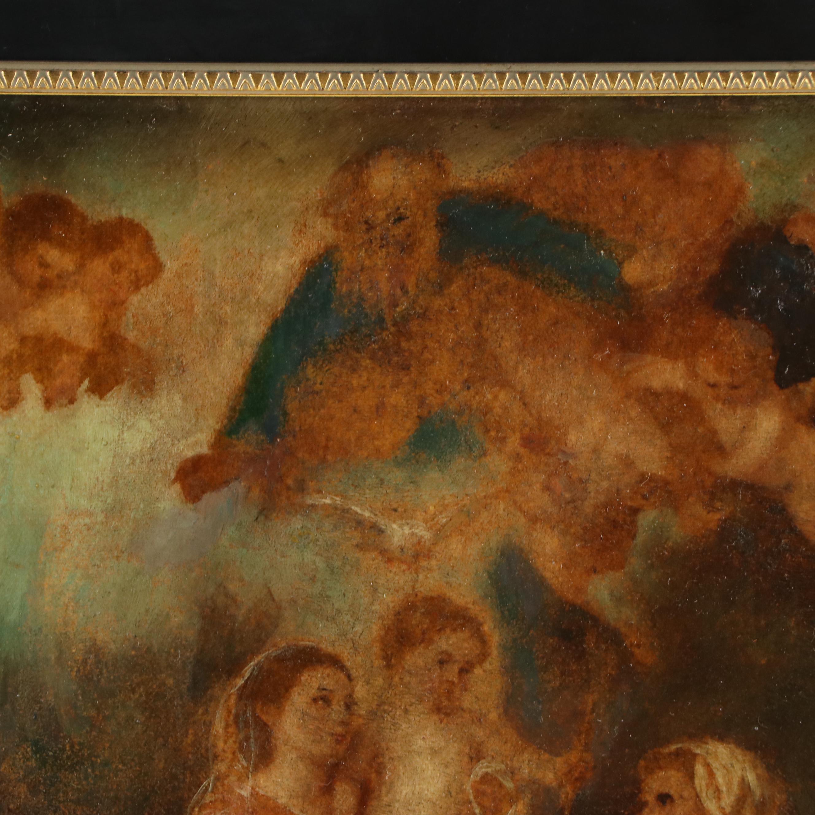 Oil Painting After Bartolomé Estebán‏ Murillo "The Holy Family," 18th Century