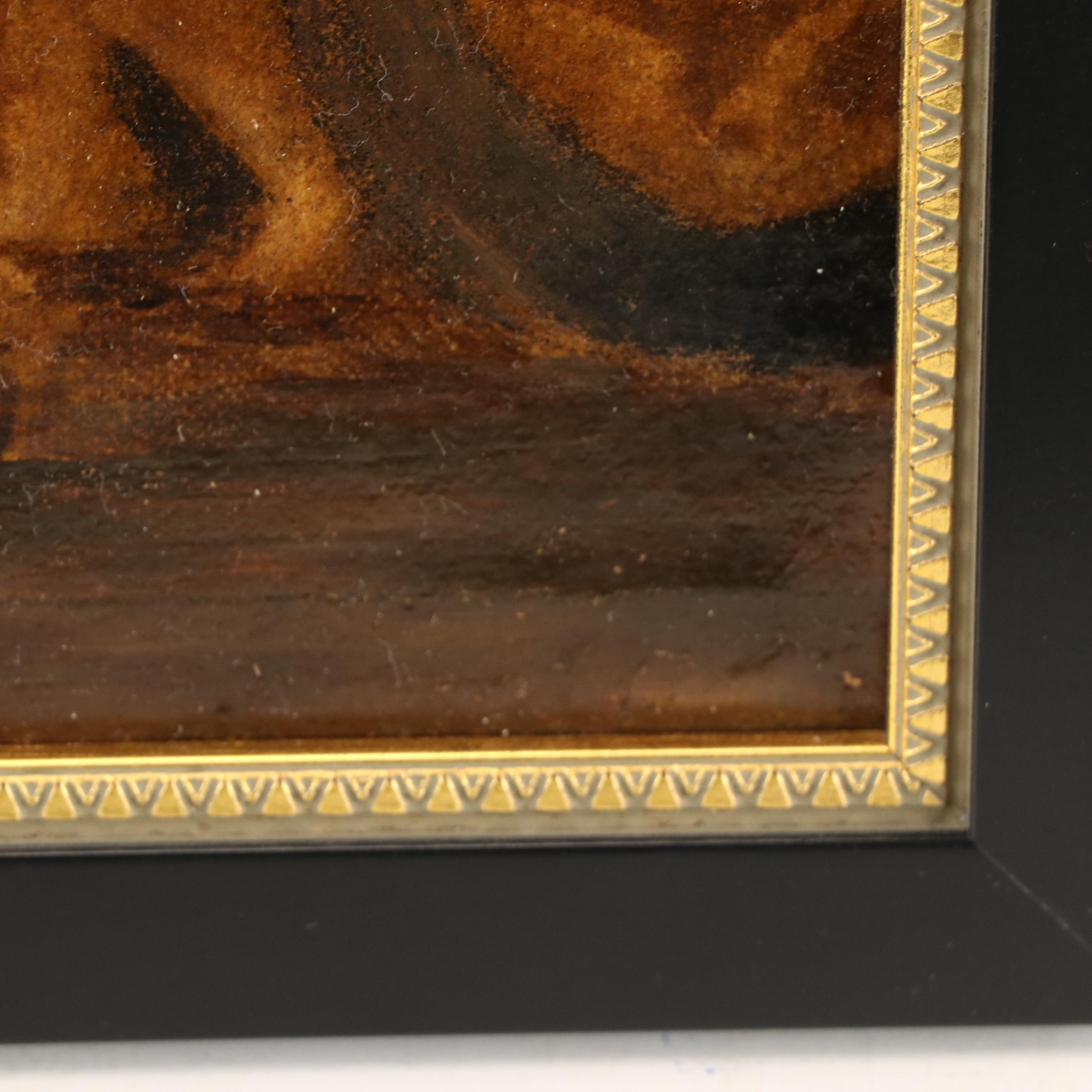 Oil Painting After Bartolomé Estebán‏ Murillo "The Holy Family," 18th Century