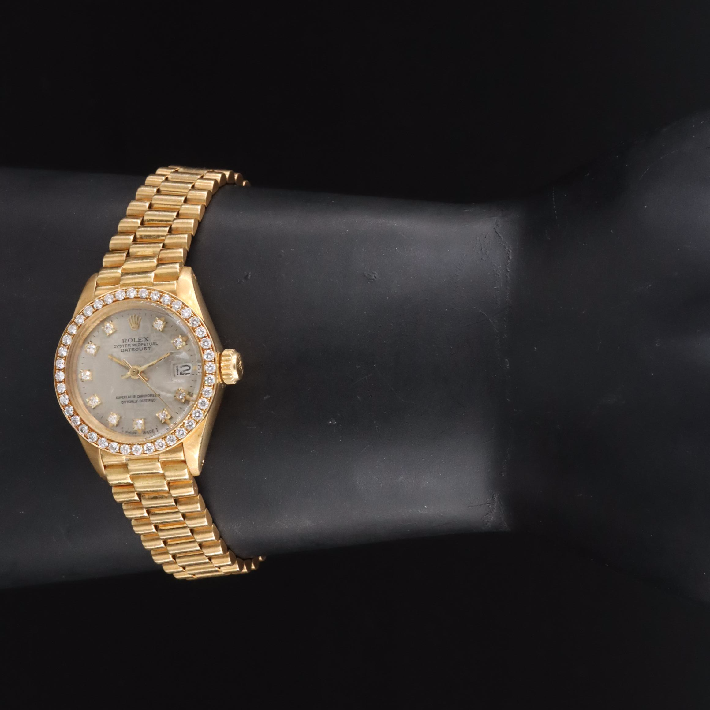 1979 Rolex Custom Diamond Dial and Bezel Datejust Watch