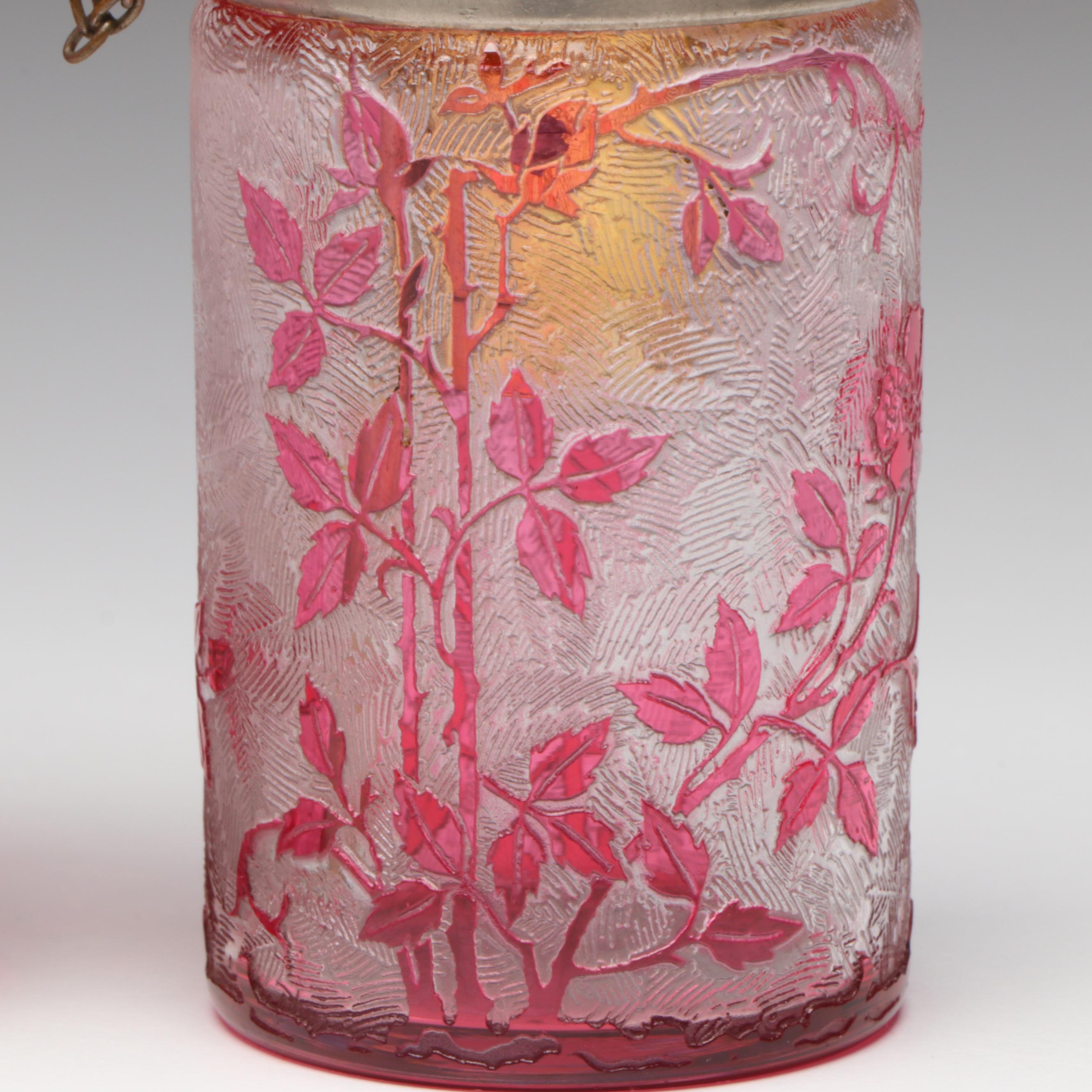 Baccarat "Eglantier" Crystal Perfume Atomizer and Bottle, Early 20th Century