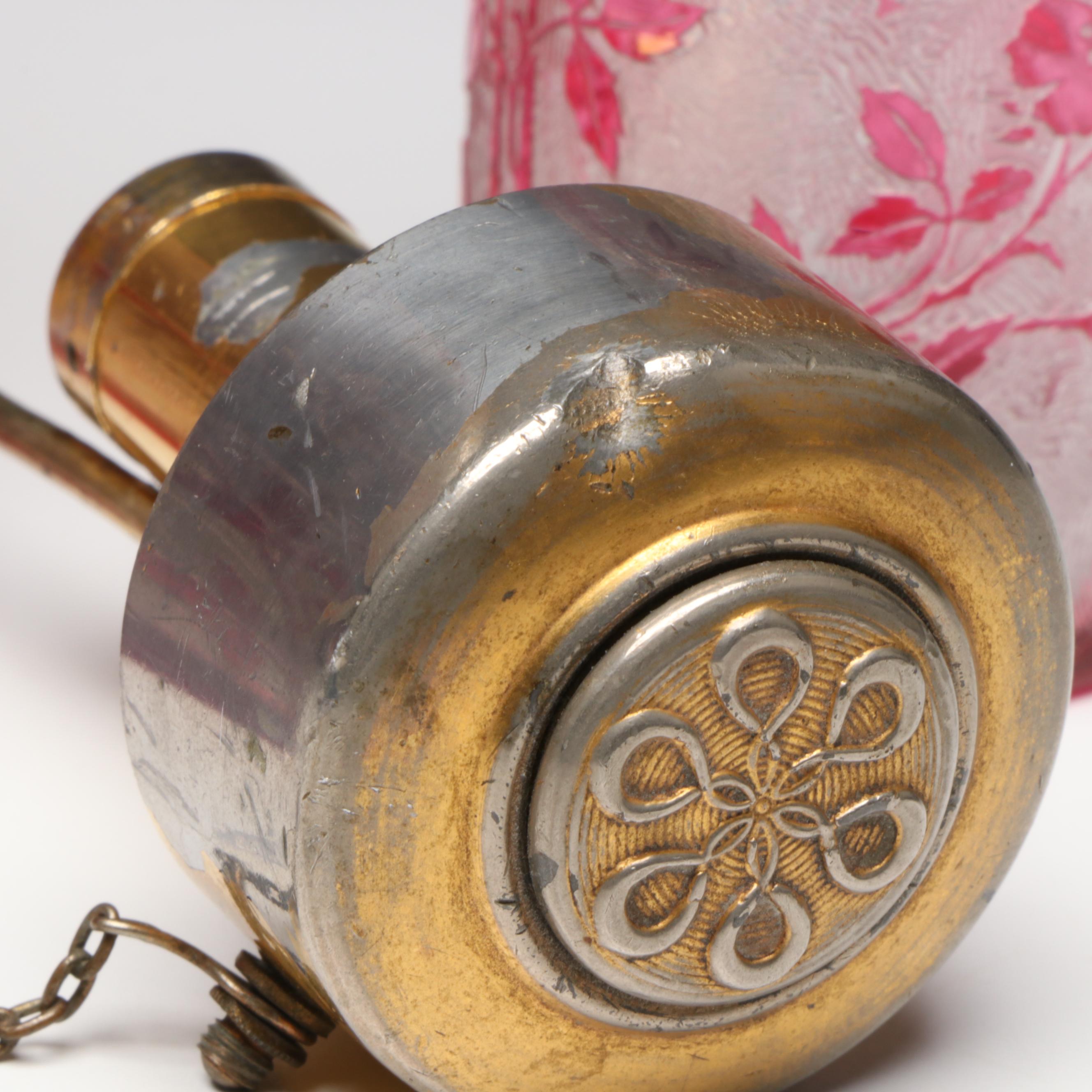 Baccarat "Eglantier" Crystal Perfume Atomizer and Bottle, Early 20th Century