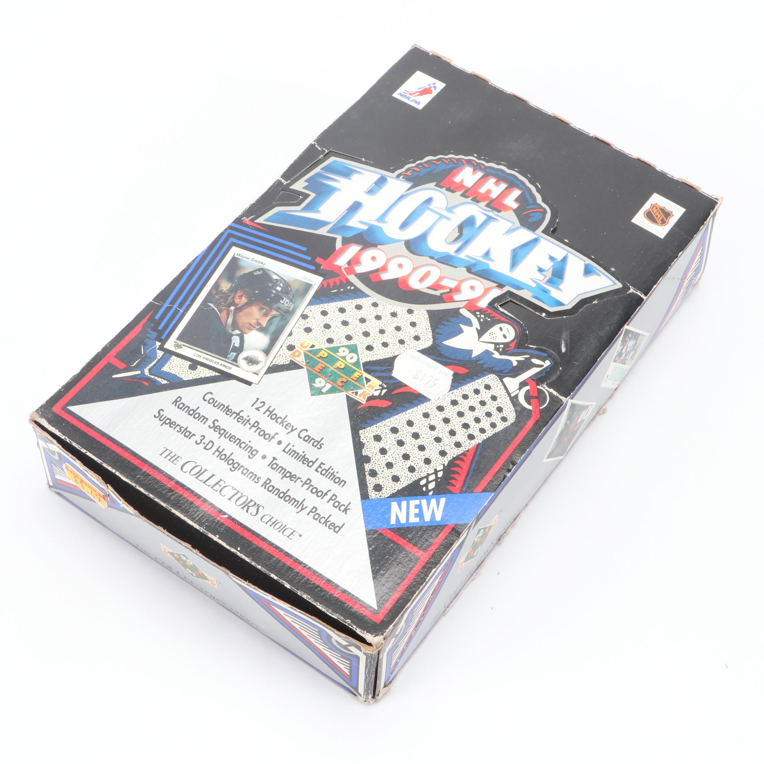 1990–1991 Topps, Upper Deck, Score, Pro Set and More Hockey Card Wax Boxes
