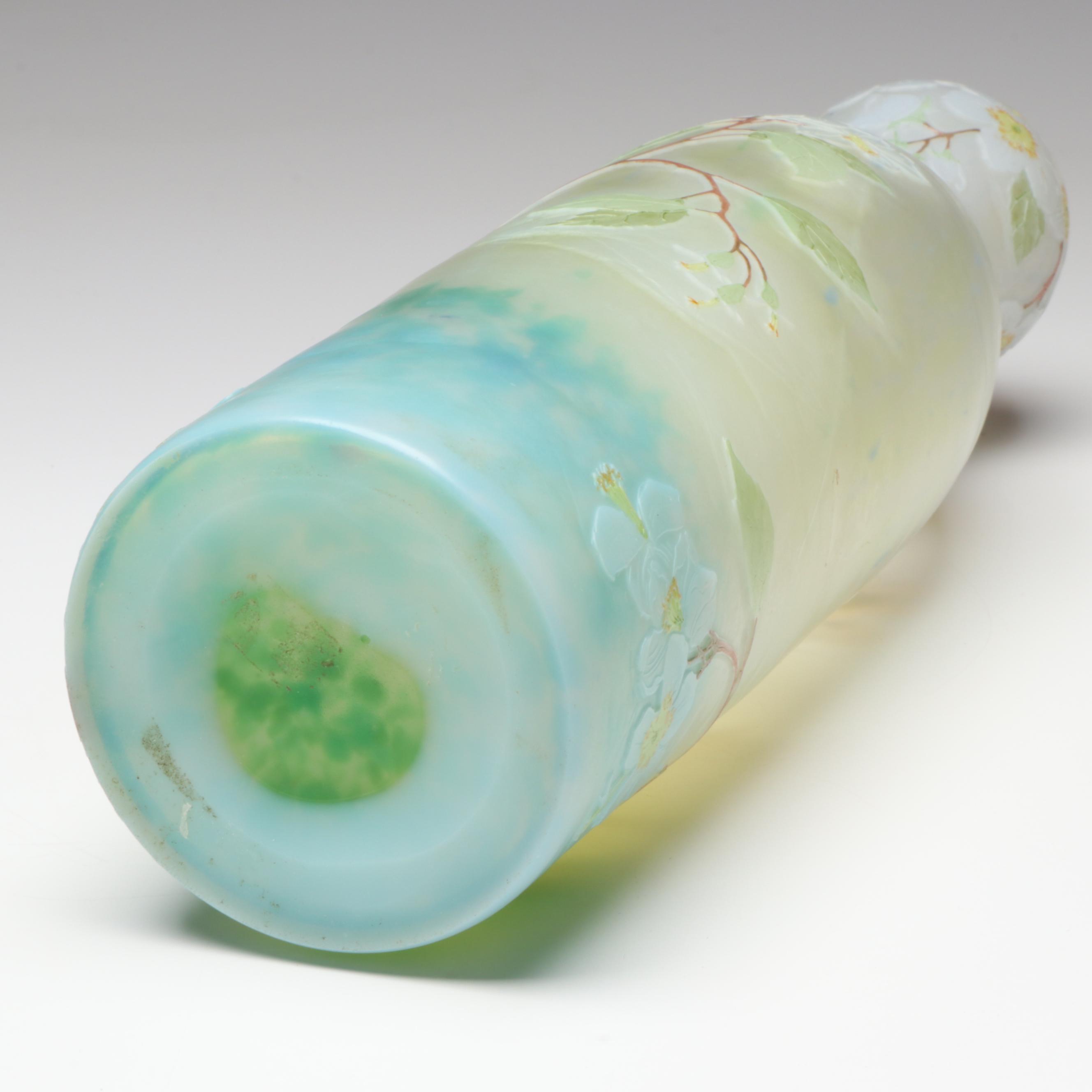 Legras Art Nouveau "Apple Blossom" Cameo Glass Vase,Early 20th Century