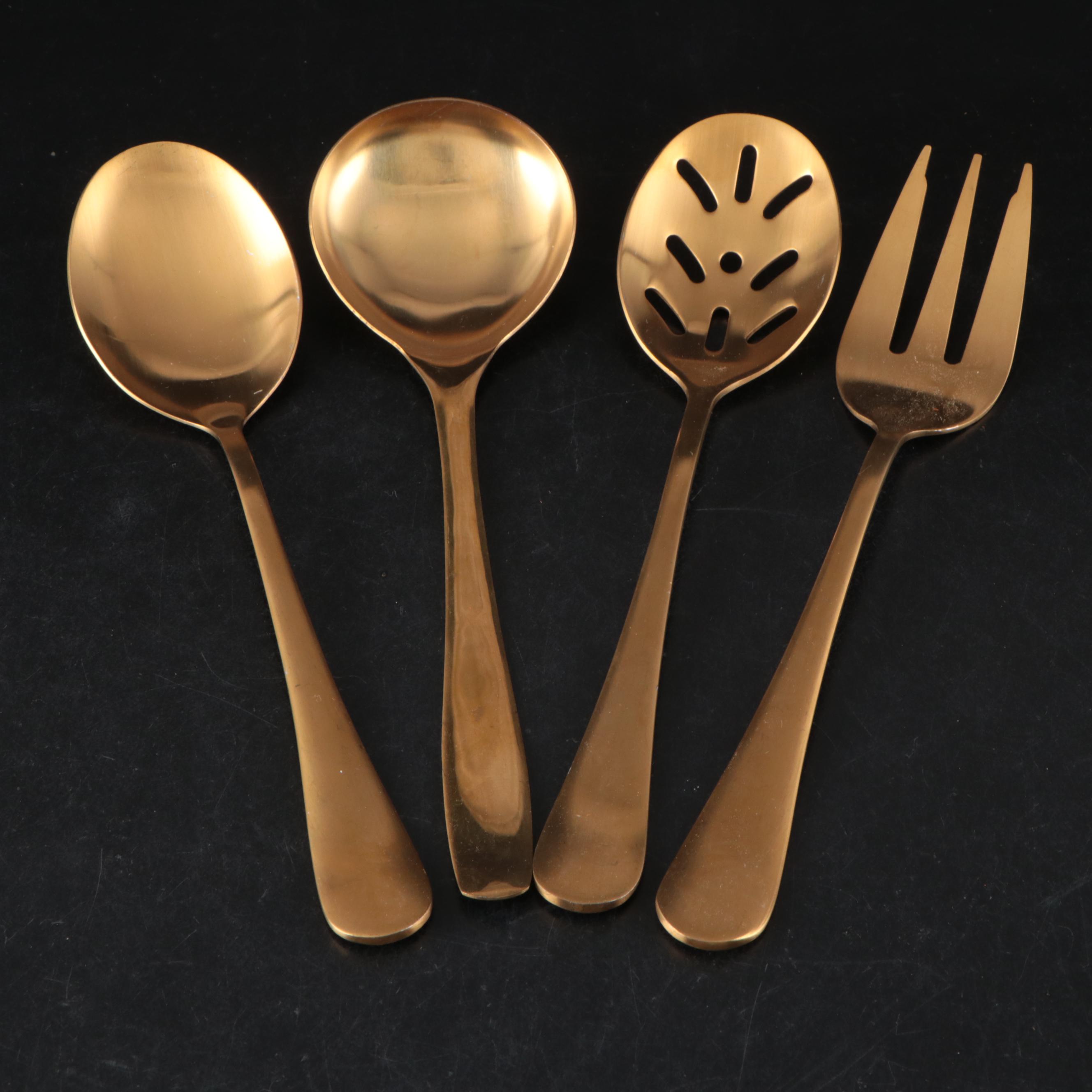 Brass Toned Stainless Steel Flatware