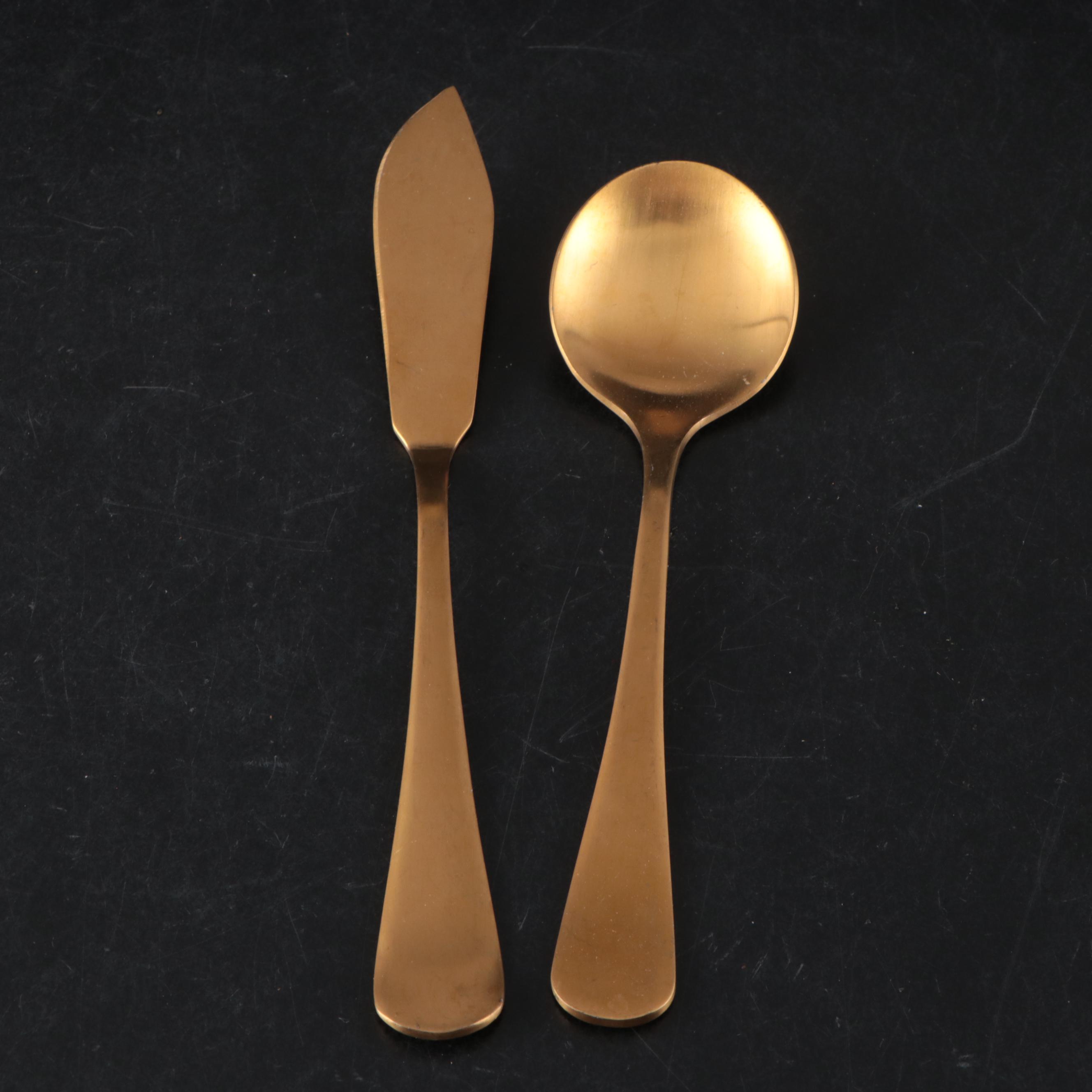 Brass Toned Stainless Steel Flatware