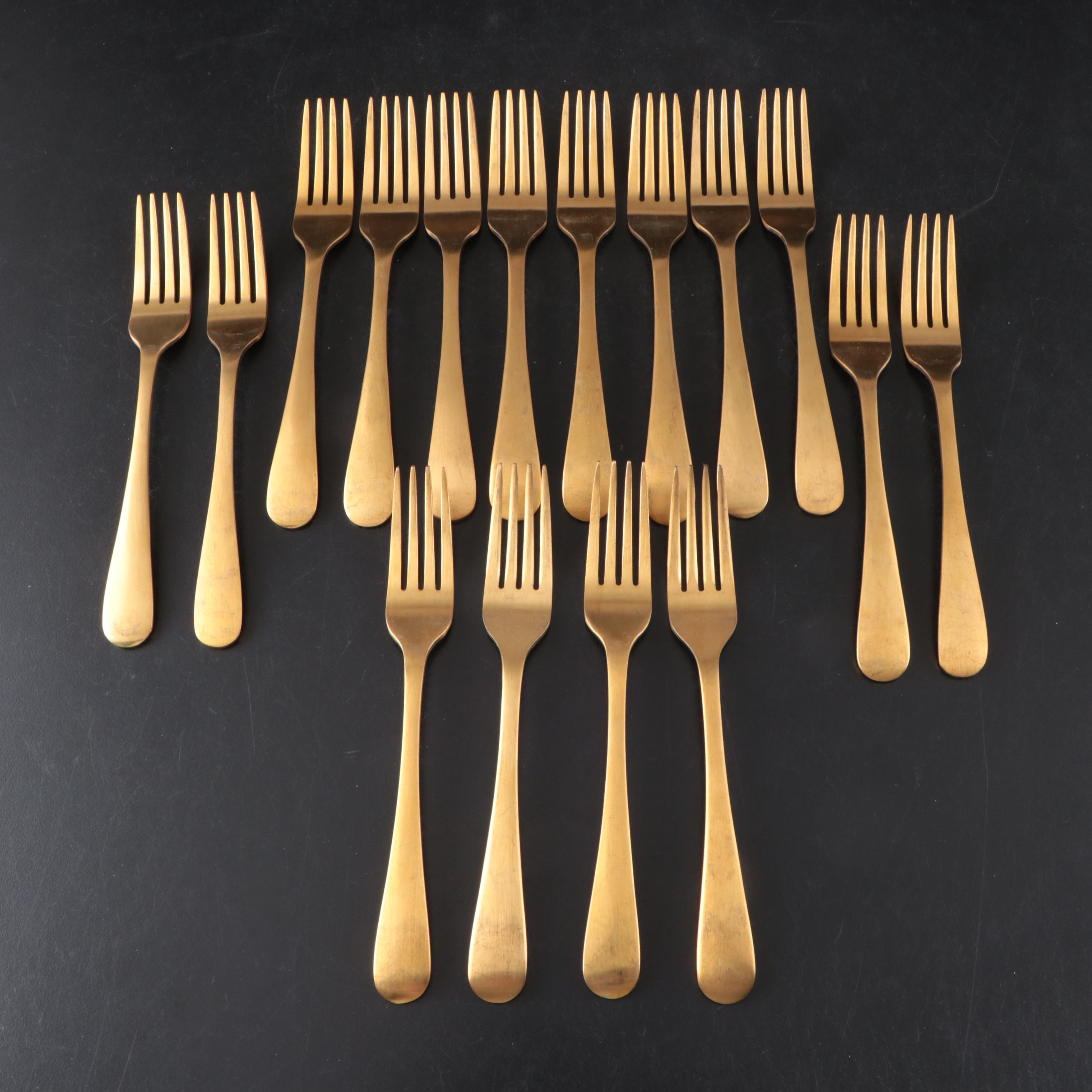 Brass Toned Stainless Steel Flatware