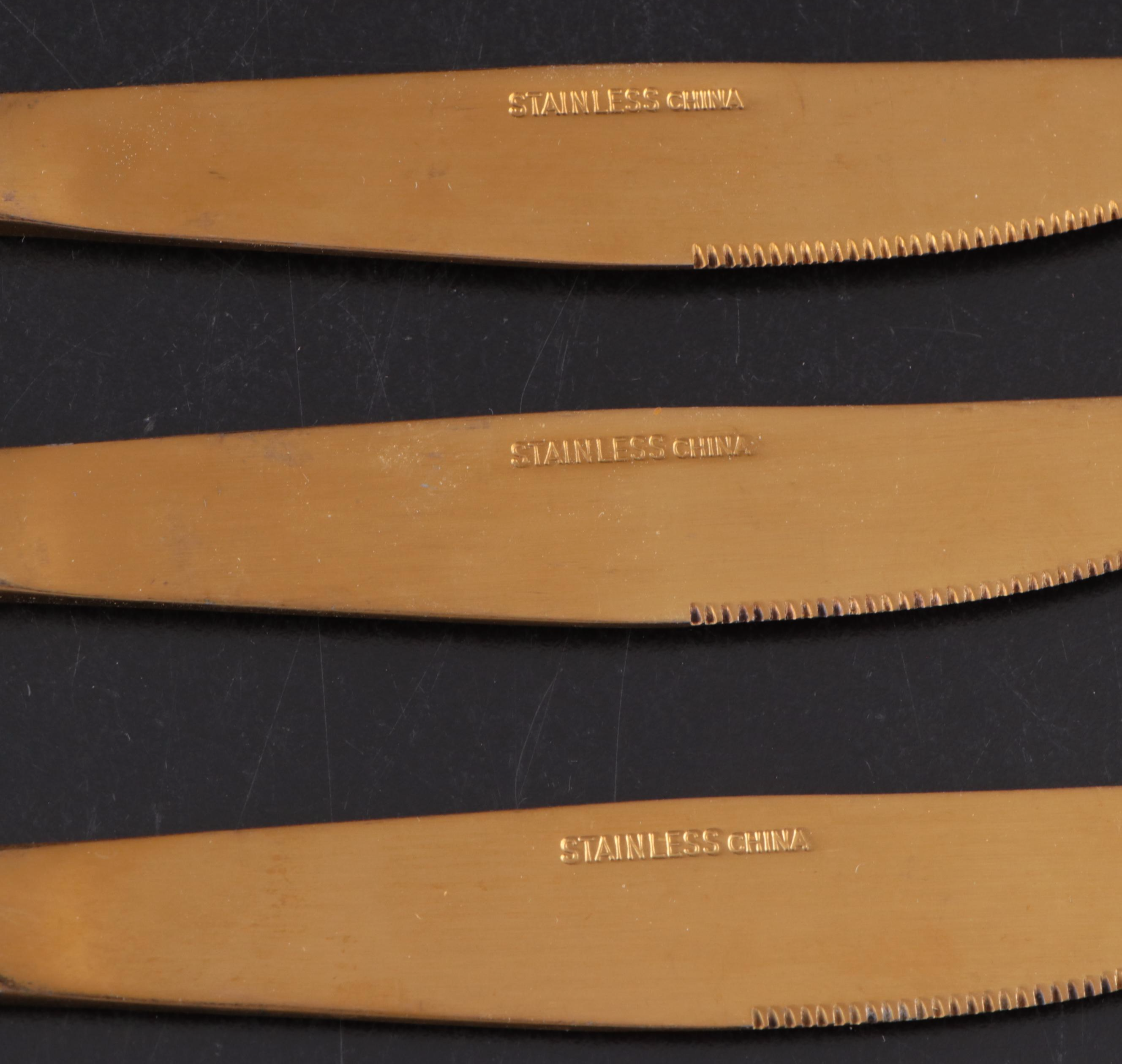 Brass Toned Stainless Steel Flatware