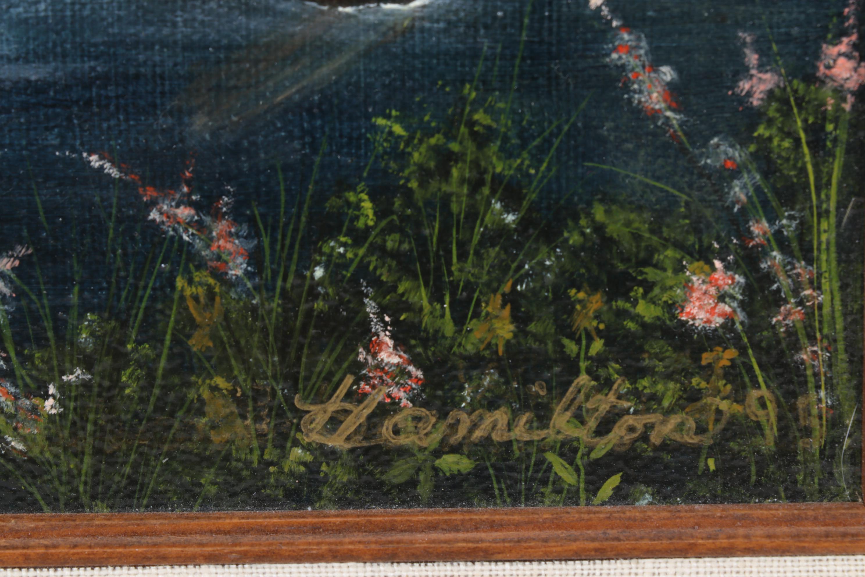 Landscape Oil Painting of Swamp Scene, 1995