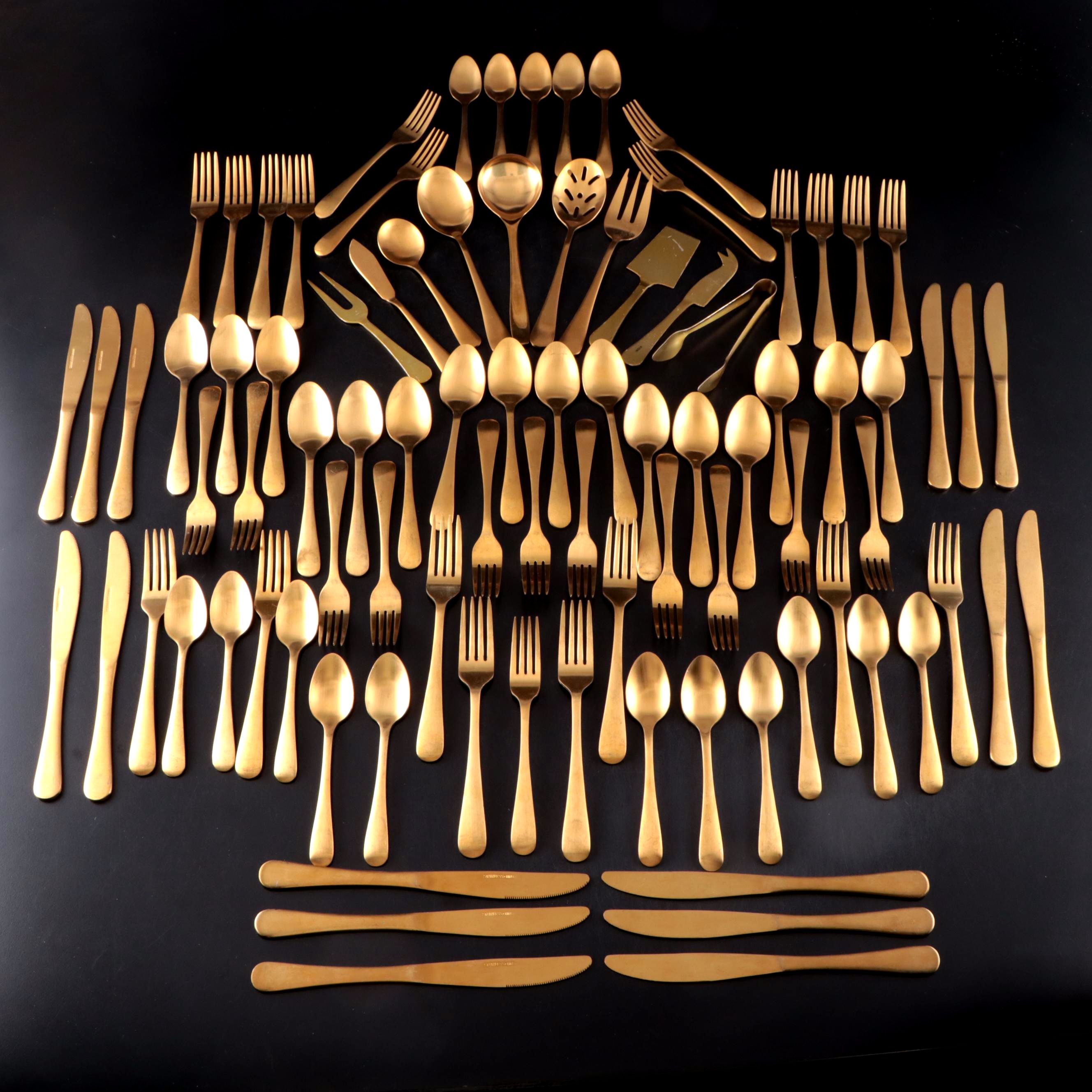 Brass Toned Stainless Steel Flatware
