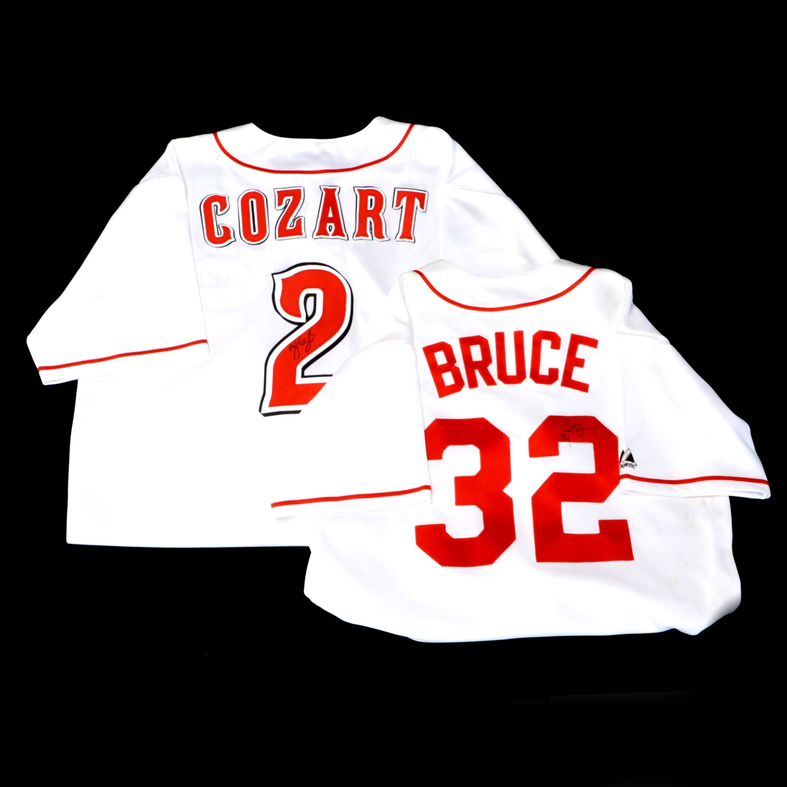 Zack Cozart and Jay Bruce Signed Cincinnati Reds Baseball Jerseys