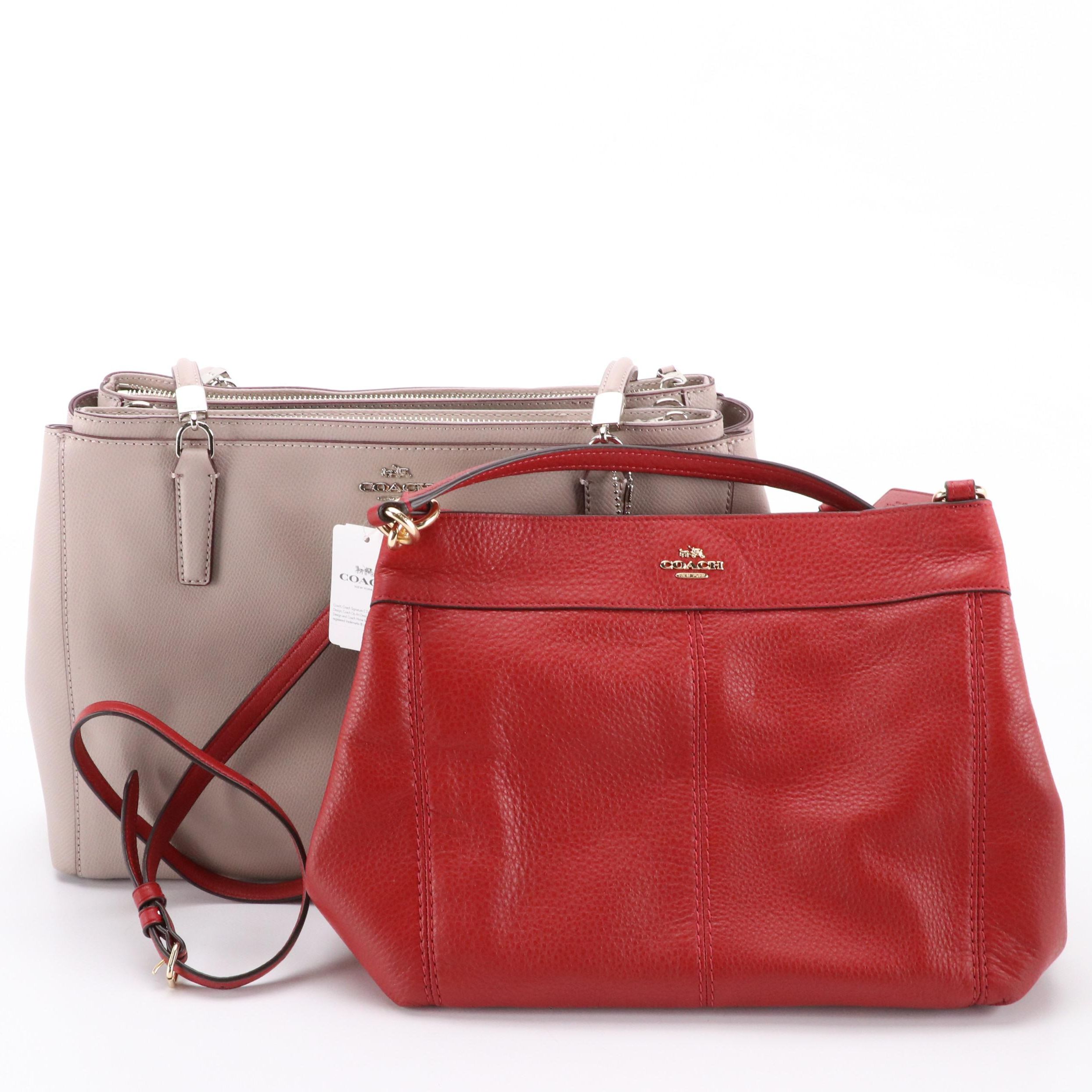 Coach Christie F34672 and Lexy F23537 Leather Two-Way Bags with Tags