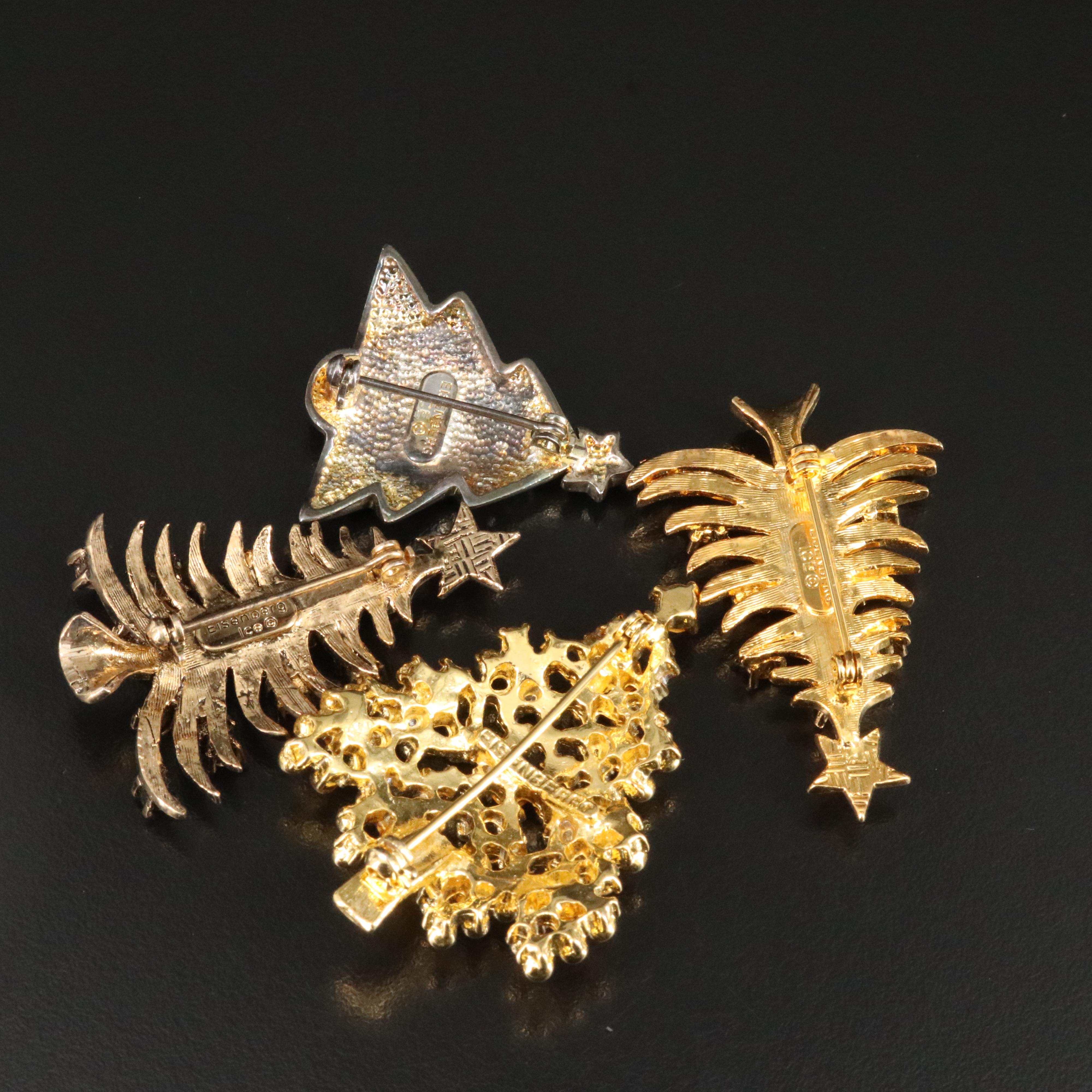Eisenberg Ice Christmas Tree Brooches