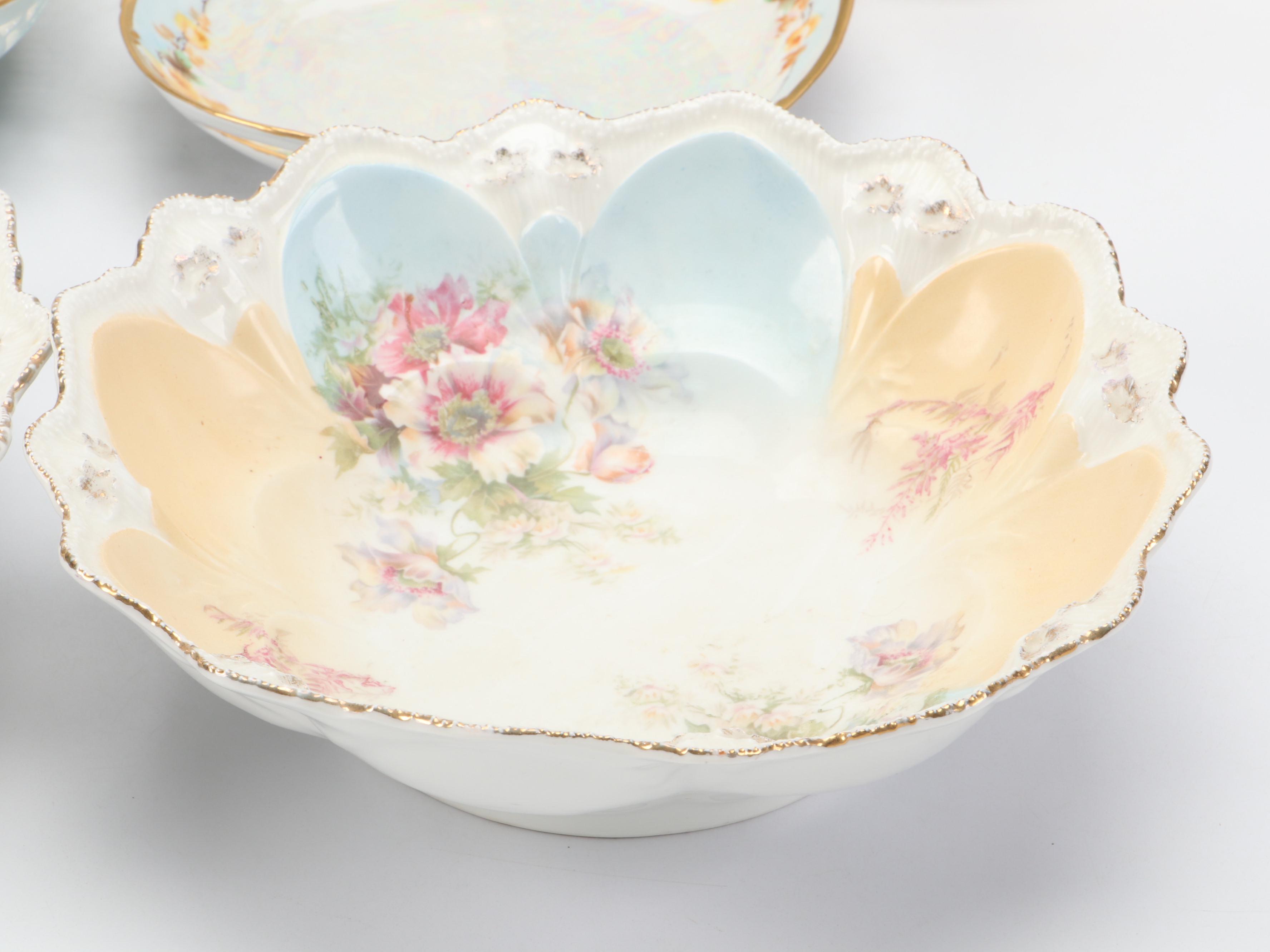 Dudson English Stoneware Jug with Sprig Decoration and Other Porcelain Tableware