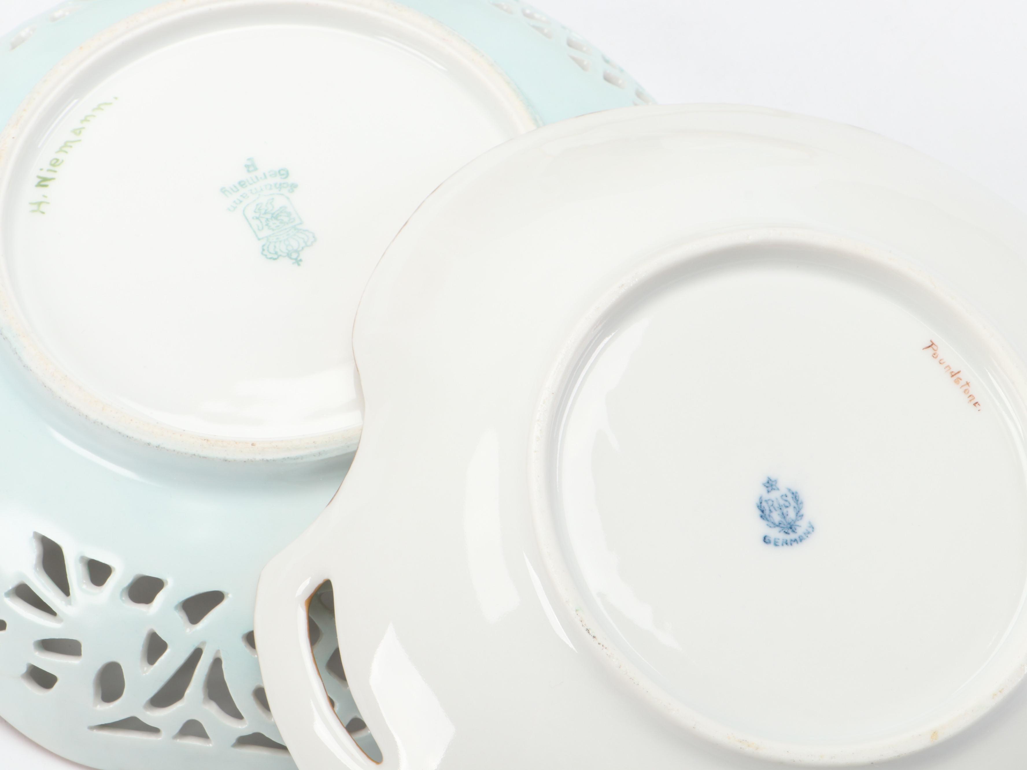 Dudson English Stoneware Jug with Sprig Decoration and Other Porcelain Tableware