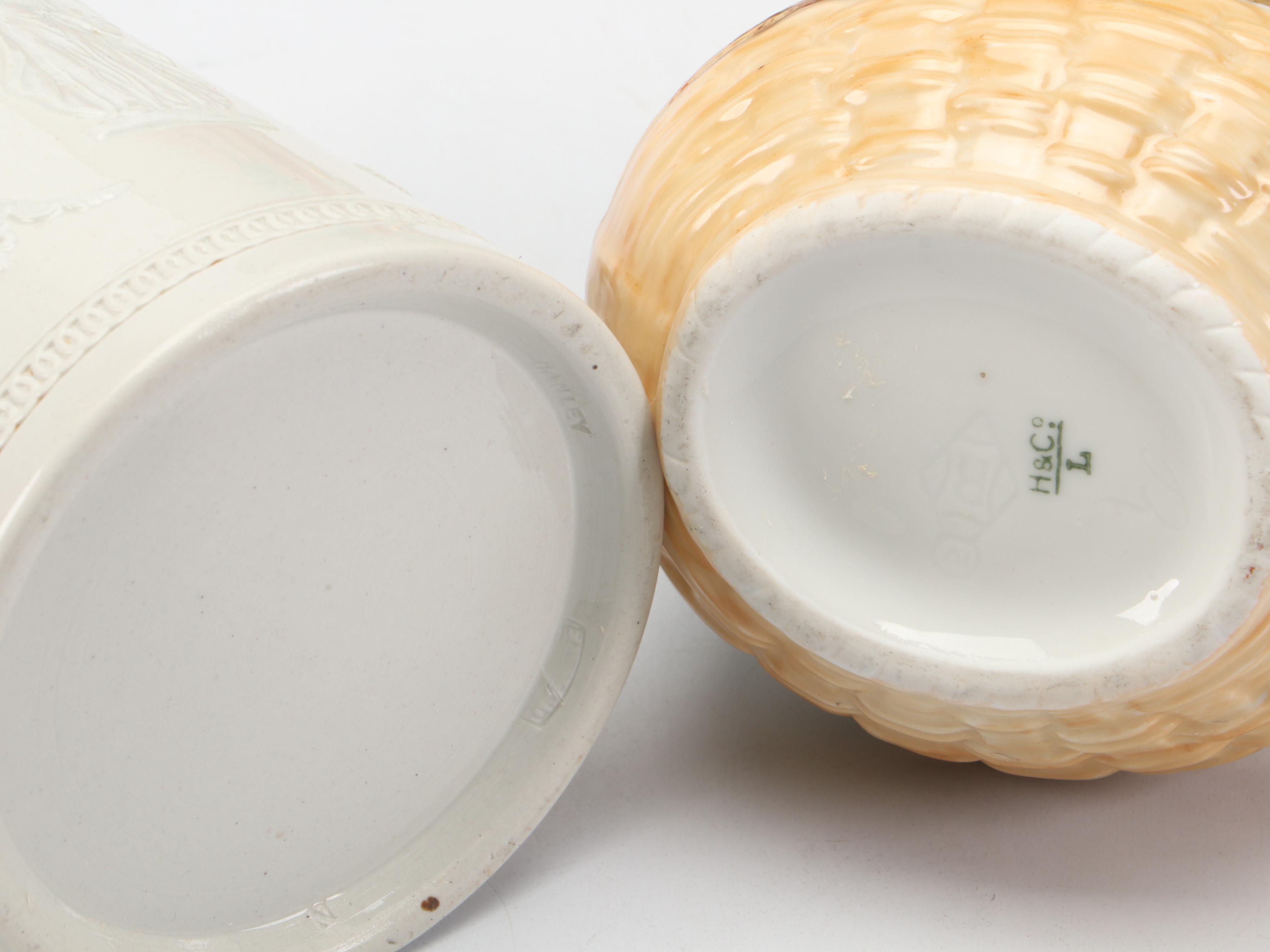 Dudson English Stoneware Jug with Sprig Decoration and Other Porcelain Tableware