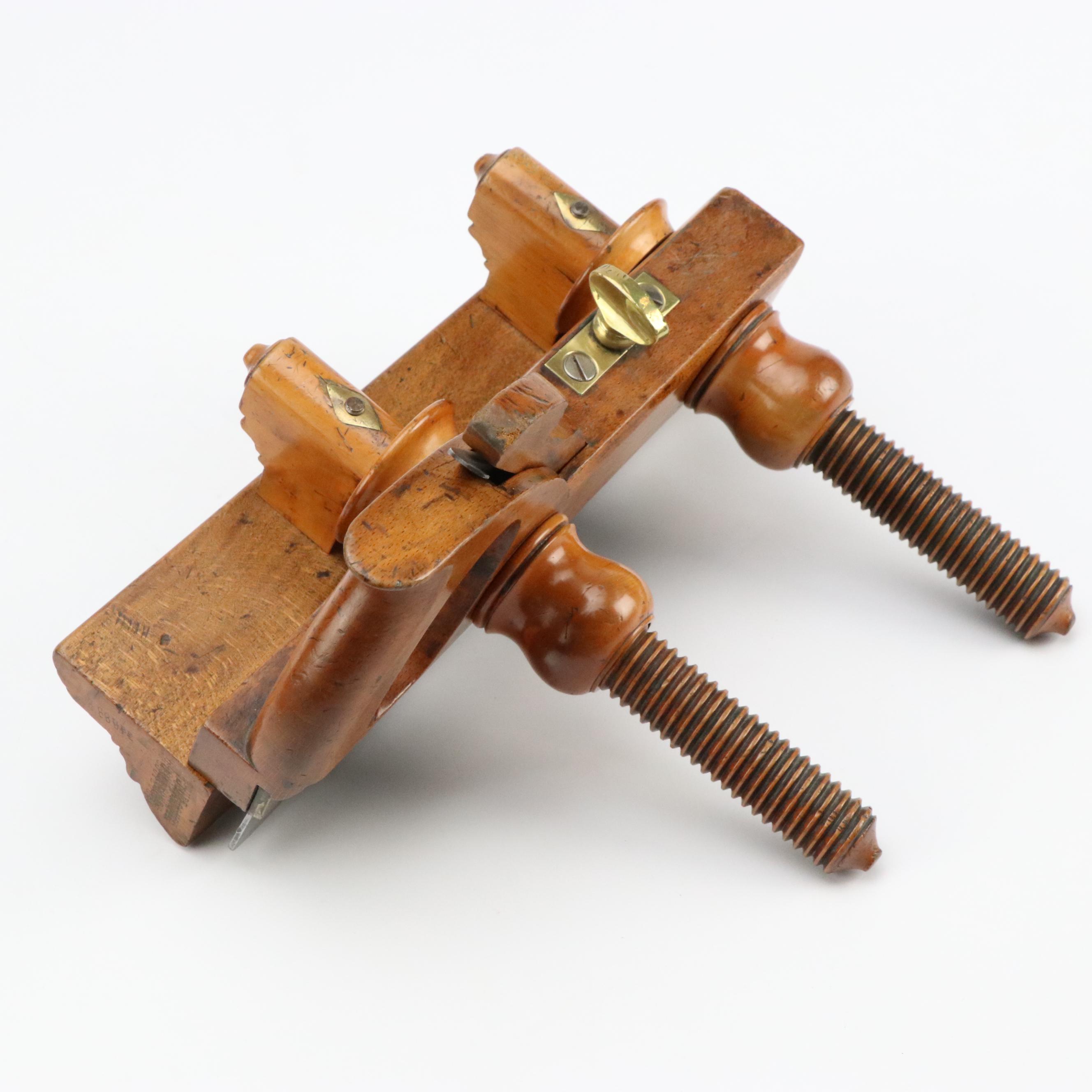 Antique Screw Plow Molding Plane, Boxwood Plow Plane, More Carpentry Tools