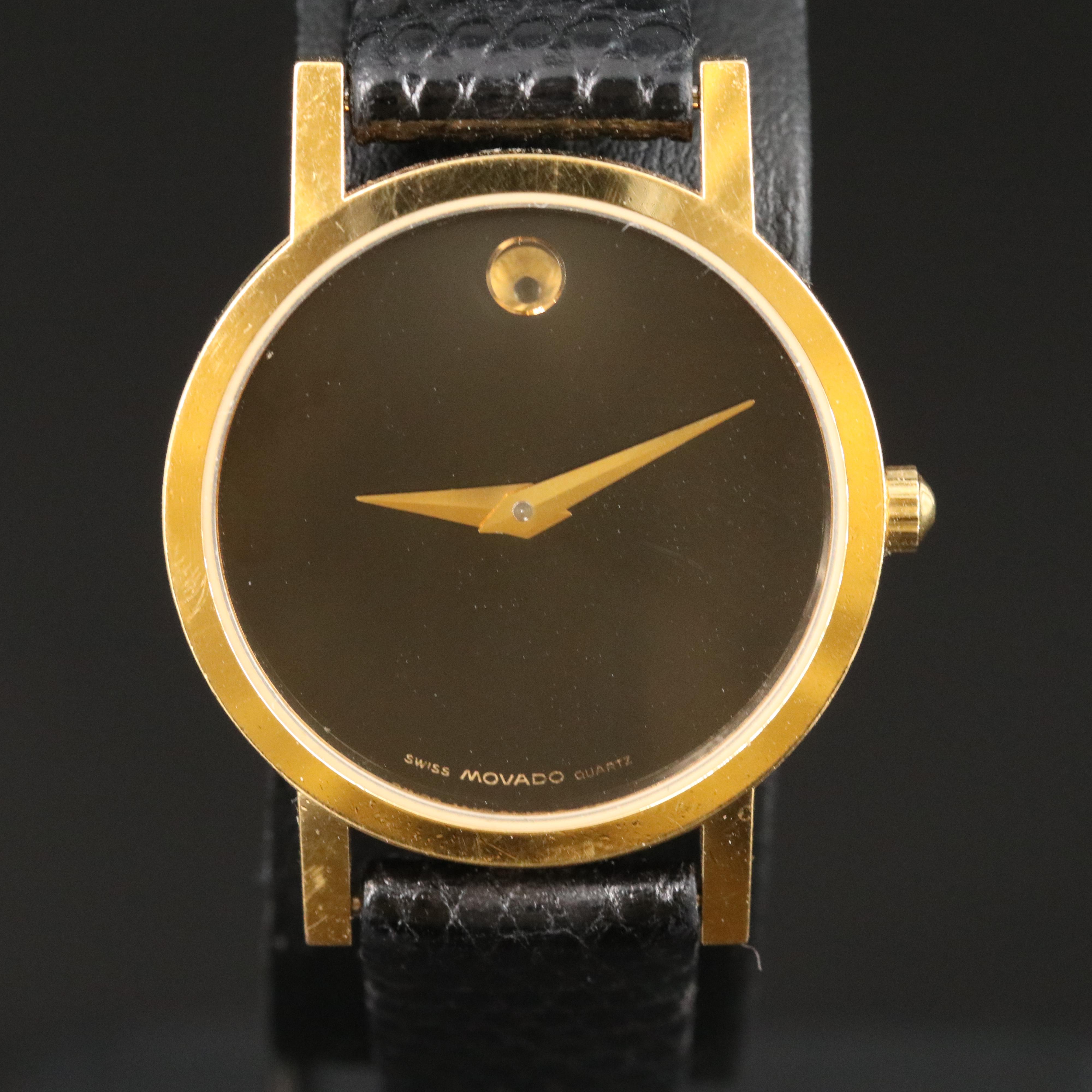 Movado Black Museum Dial Gold-Tone Watch