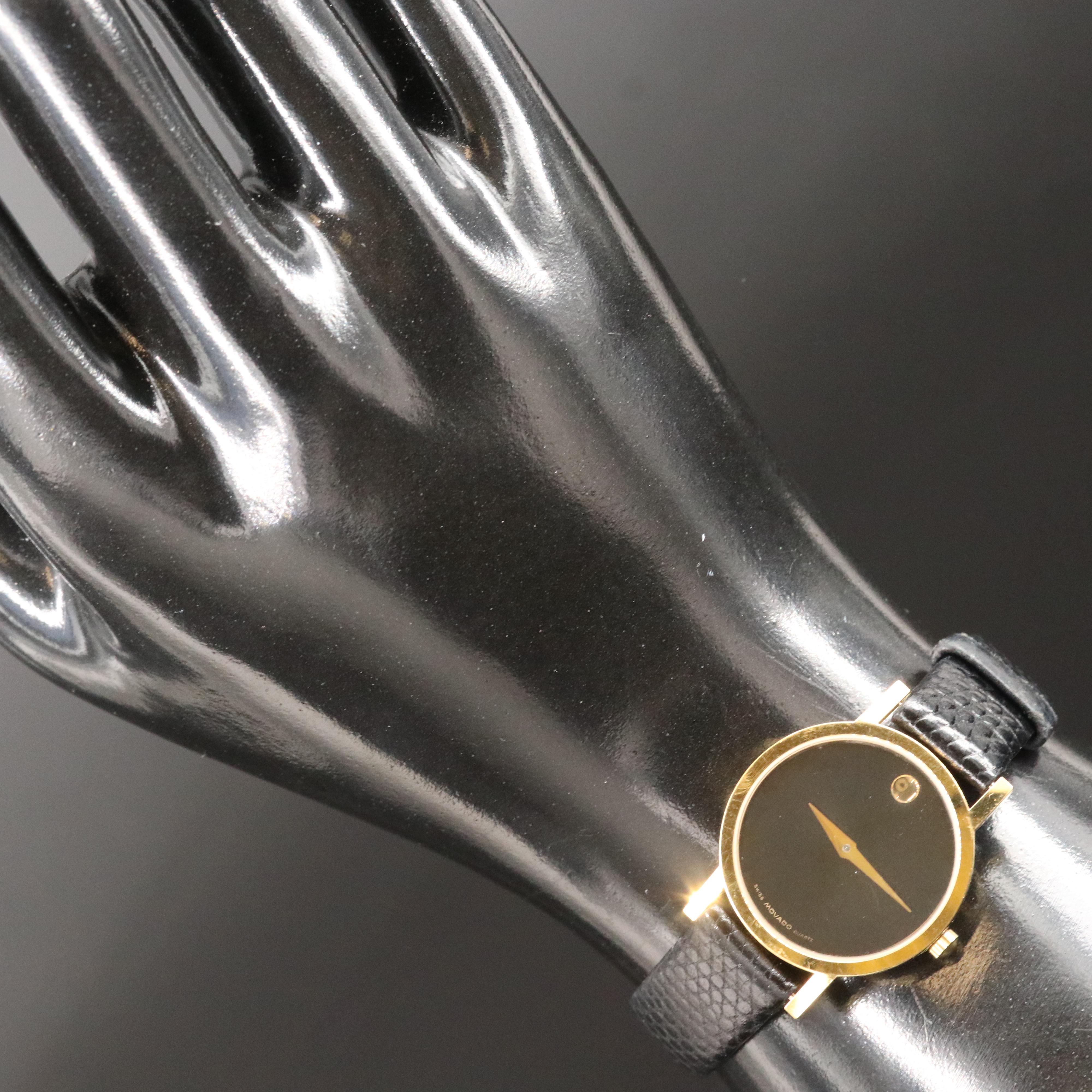 Movado Black Museum Dial Gold-Tone Watch