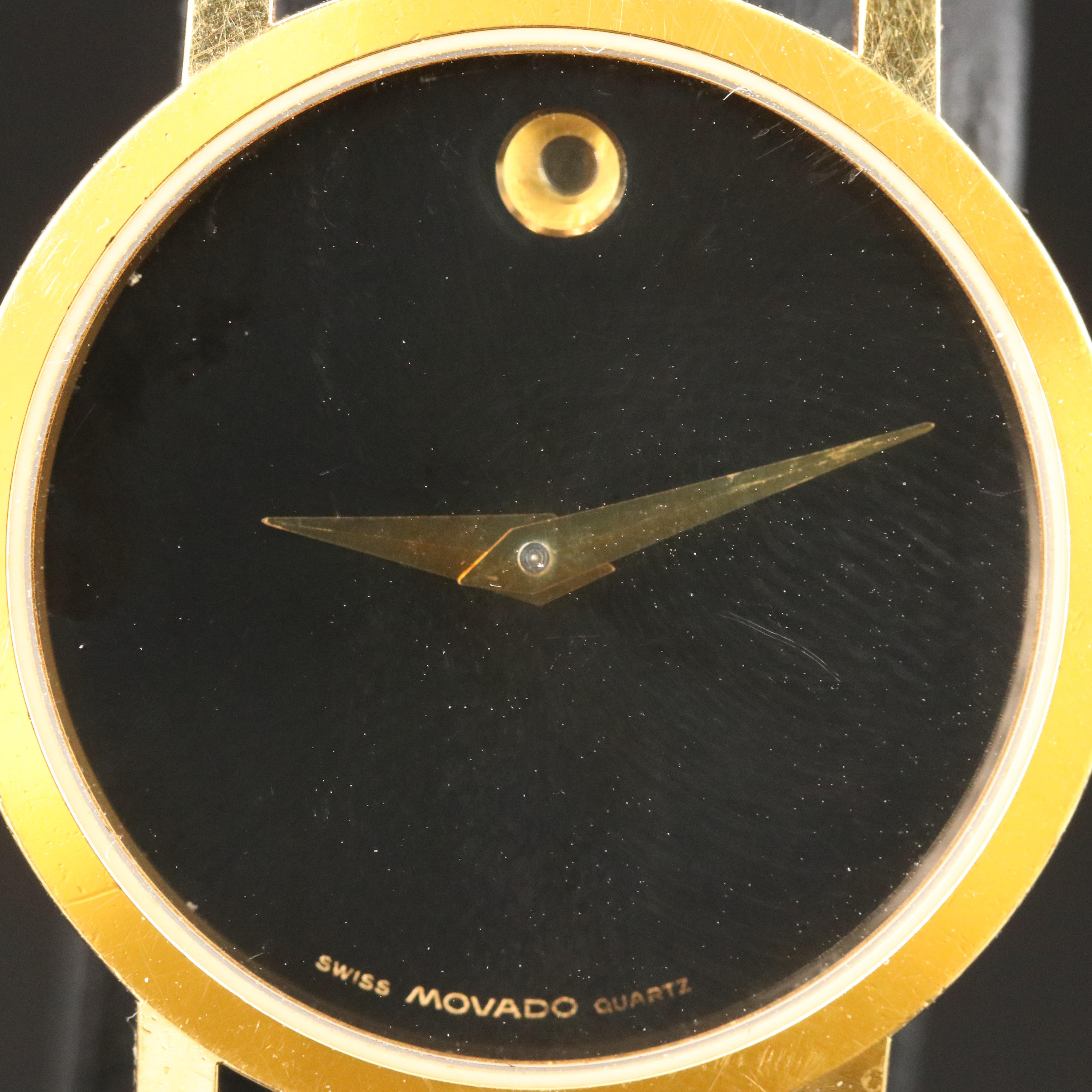 Movado Black Museum Dial Gold-Tone Watch