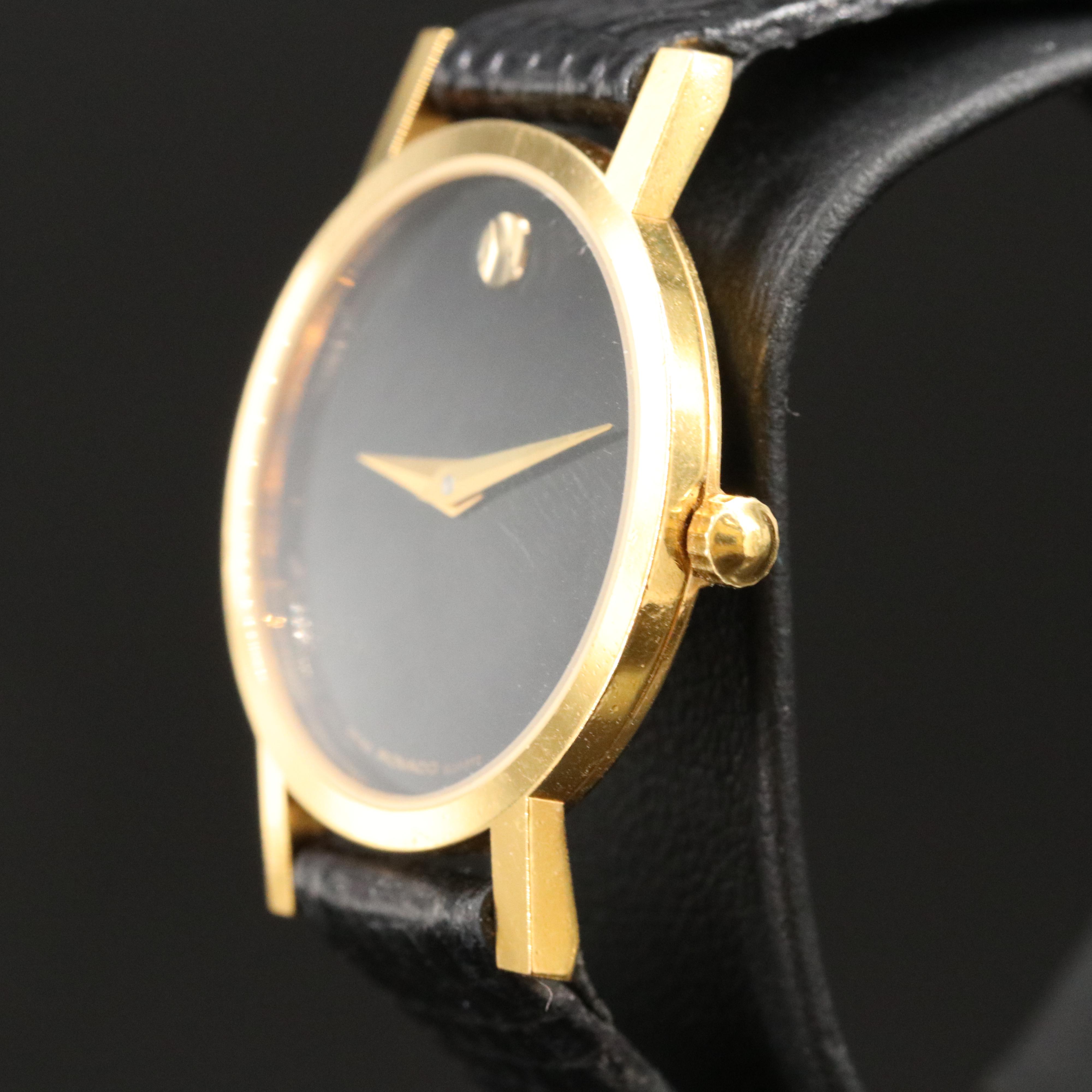 Movado Black Museum Dial Gold-Tone Watch