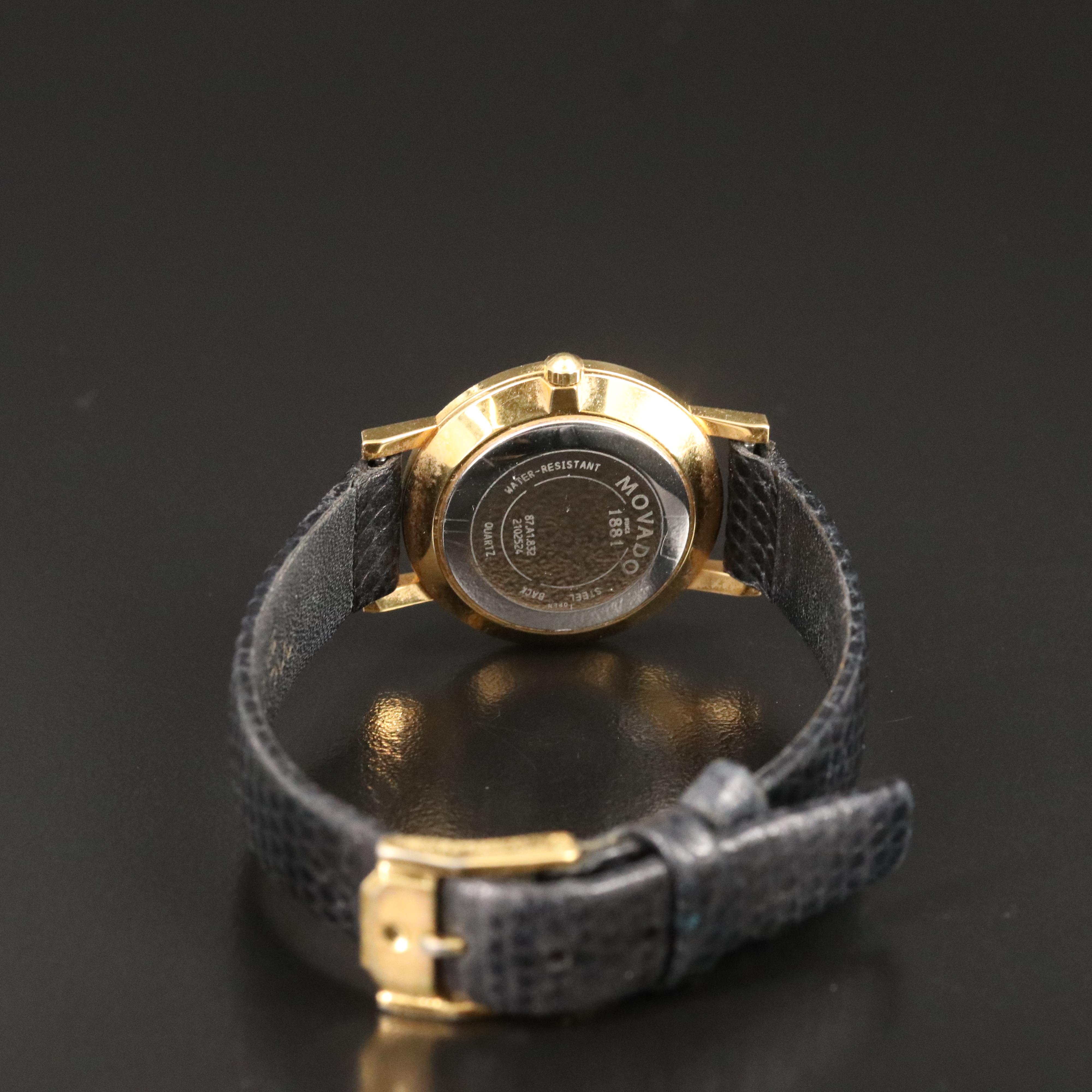Movado Black Museum Dial Gold-Tone Watch