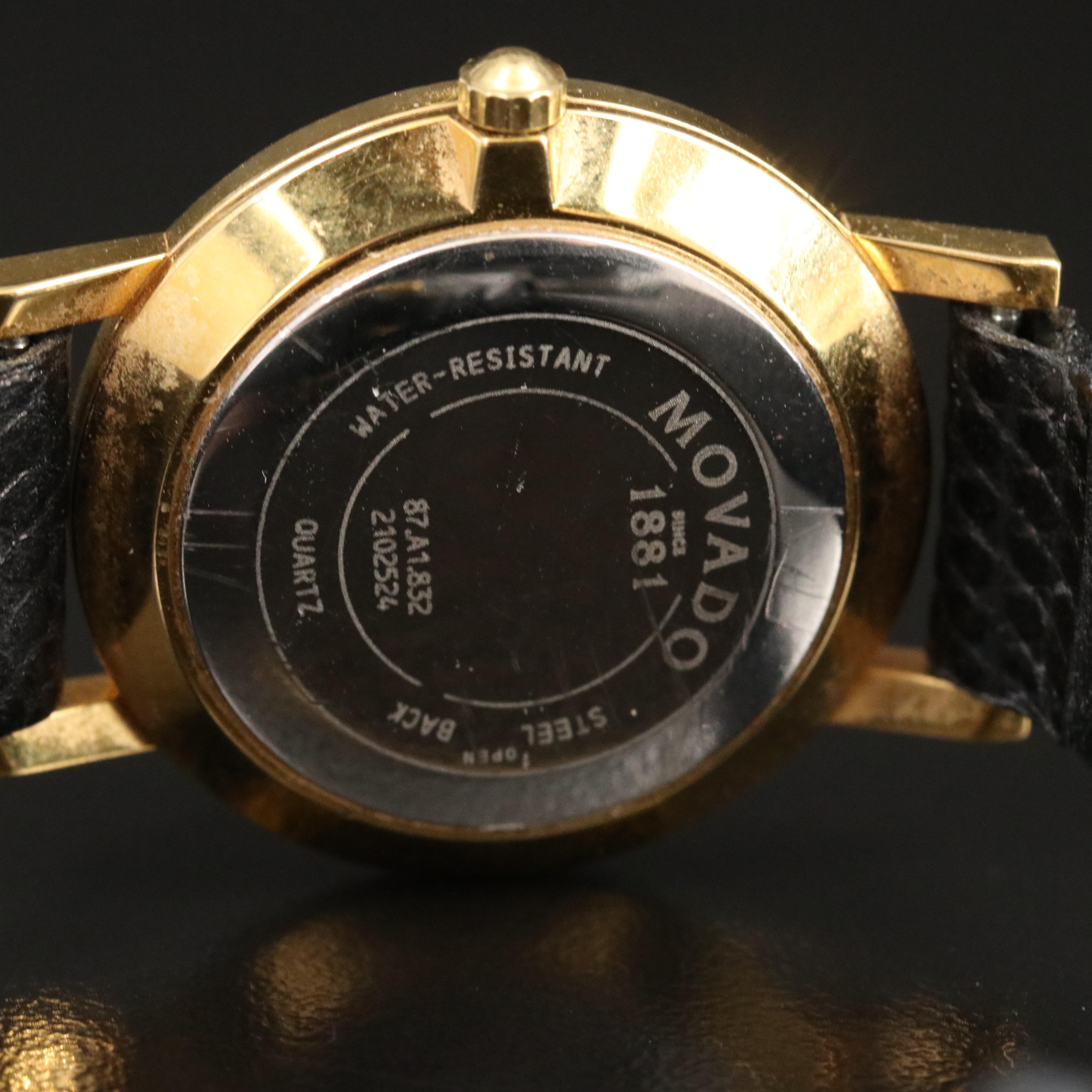 Movado Black Museum Dial Gold-Tone Watch