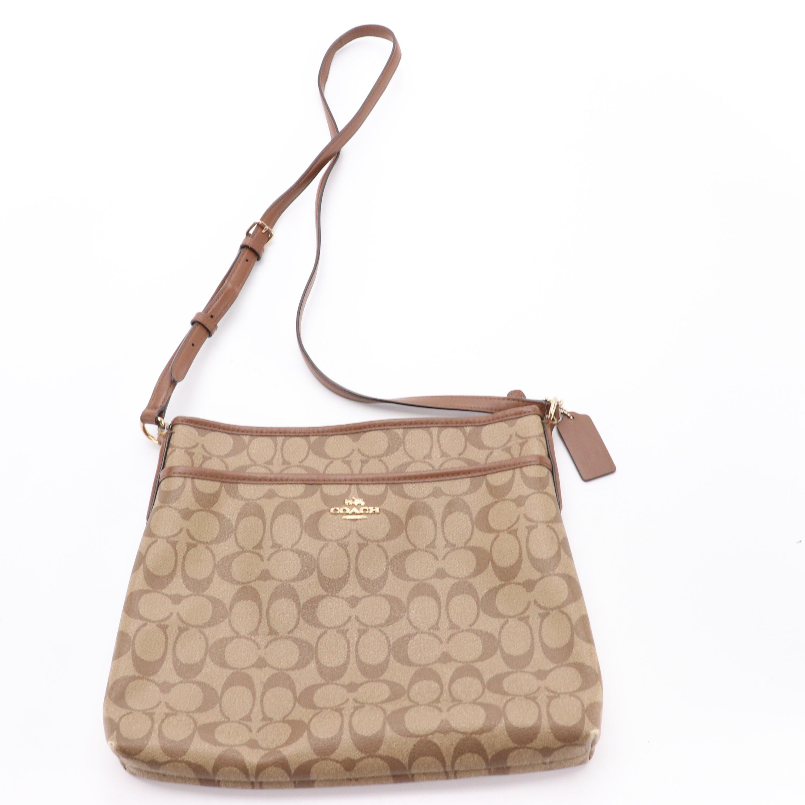 Coach Chelsea Hobo Shoulder Bag in Leather & File Crossbody in Signature Canvas