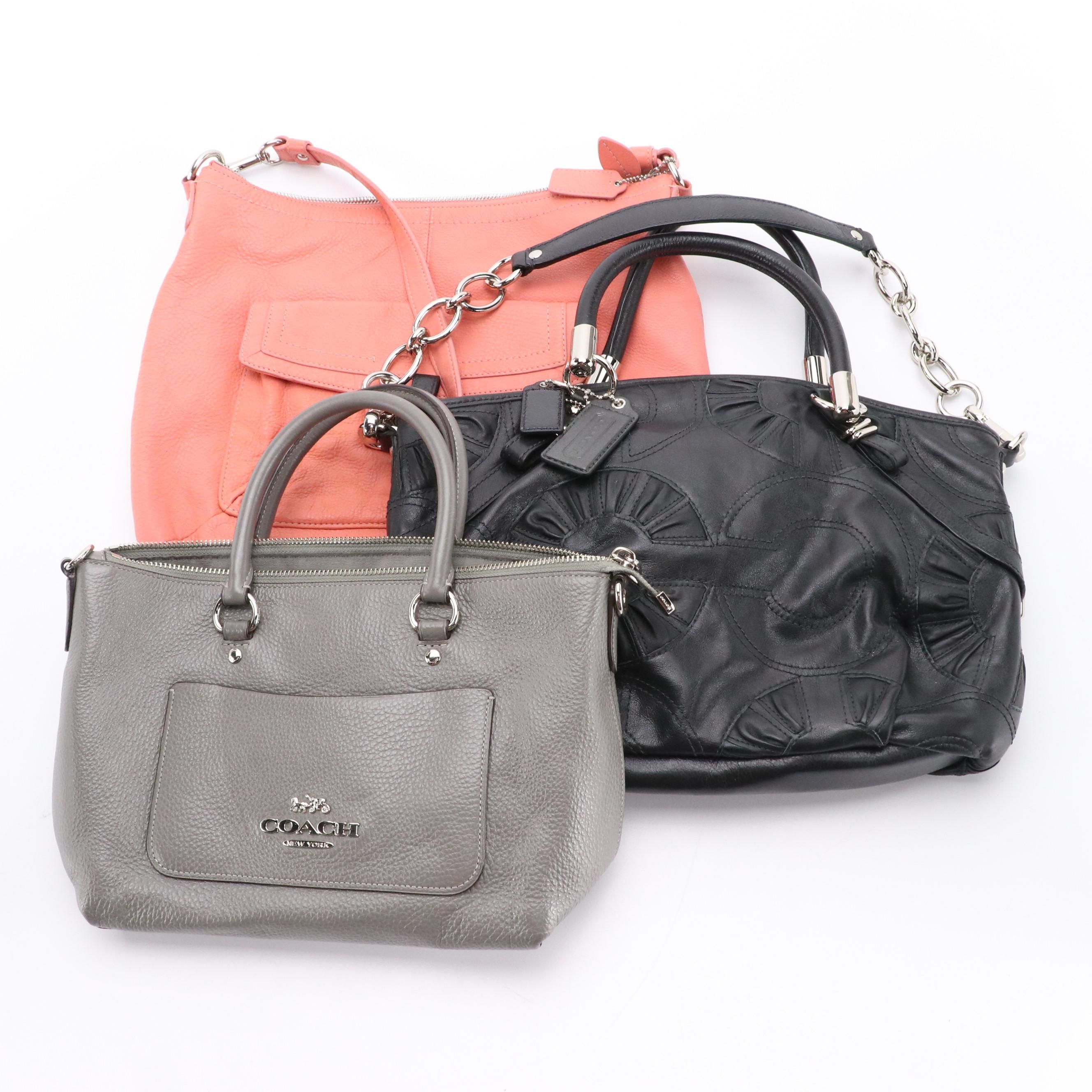 Coach Pleat Embellished Madison Sophia Bag, Coral Penelope Bag & Mini Emma Bag