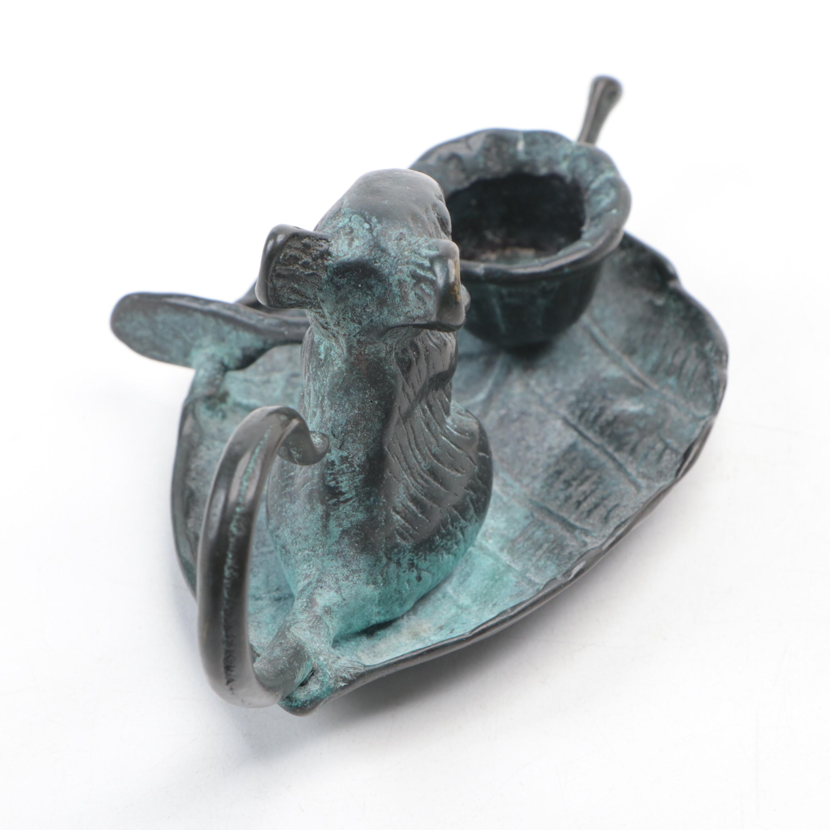 San Pacific International Paddling Mouse and Reading Mouse Candle Holders