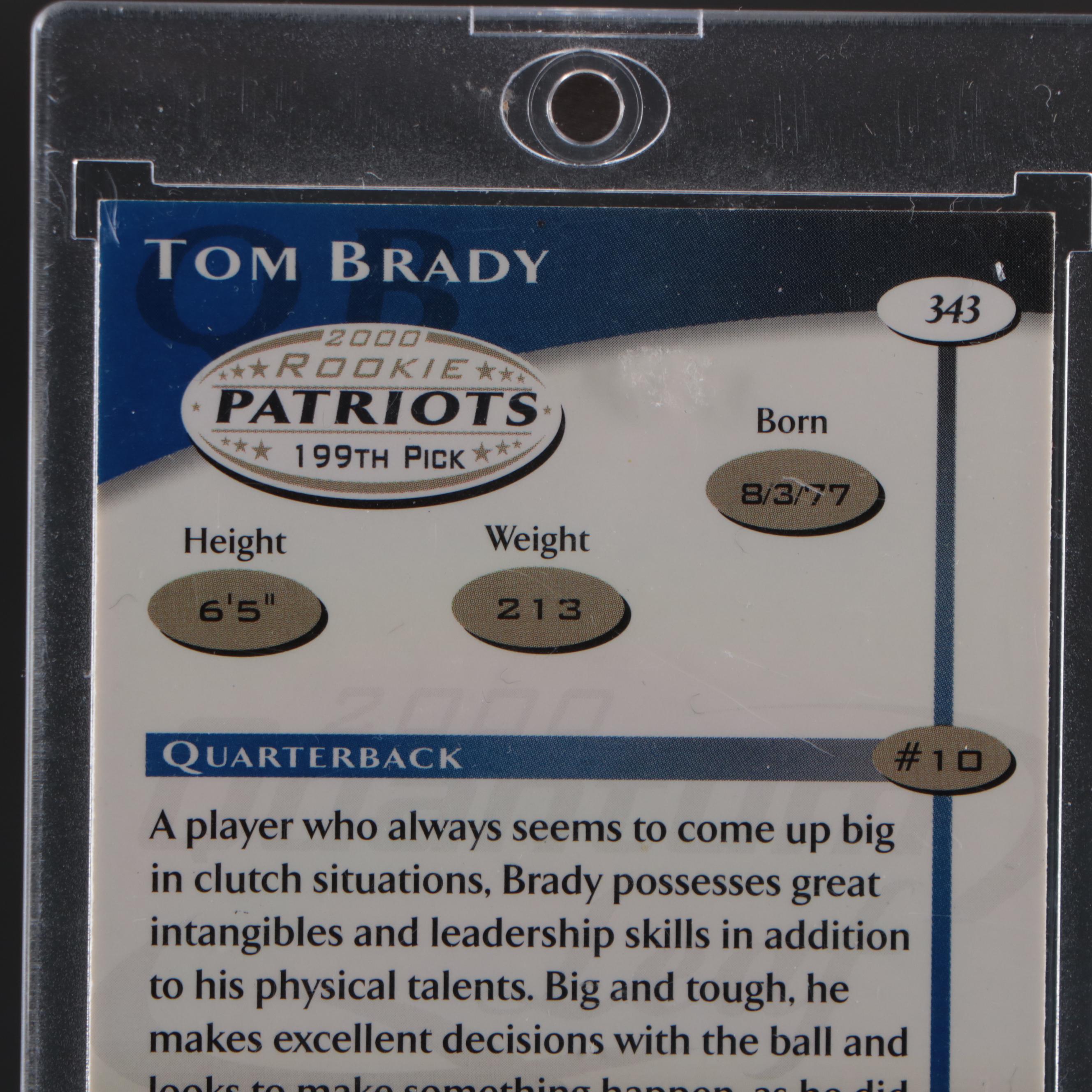 2000 Quantum Leaf Tom Brady Rookie Football Card
