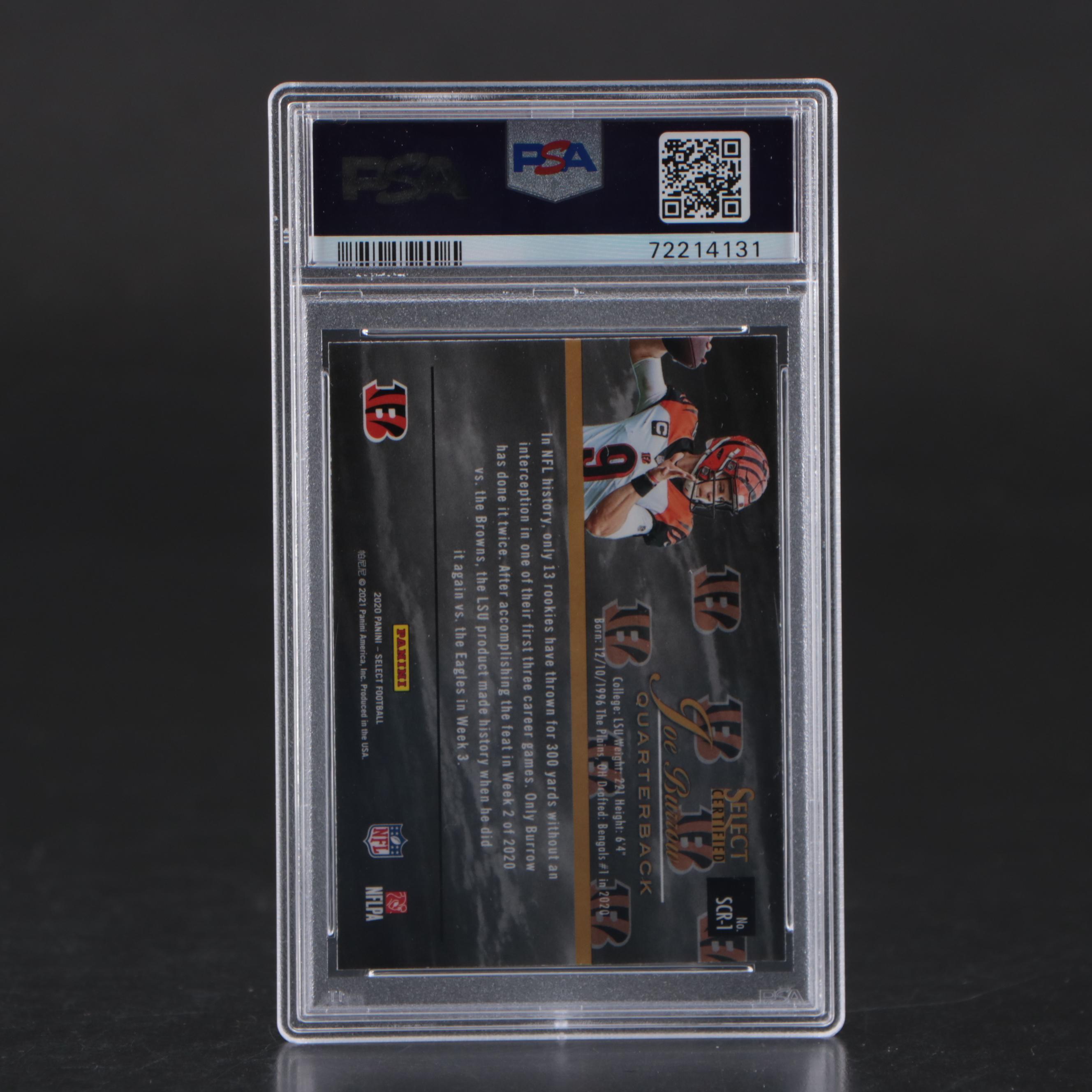2020 Panini Select Joe Burrow Rookie Card #SCR1 Graded PSA 10
