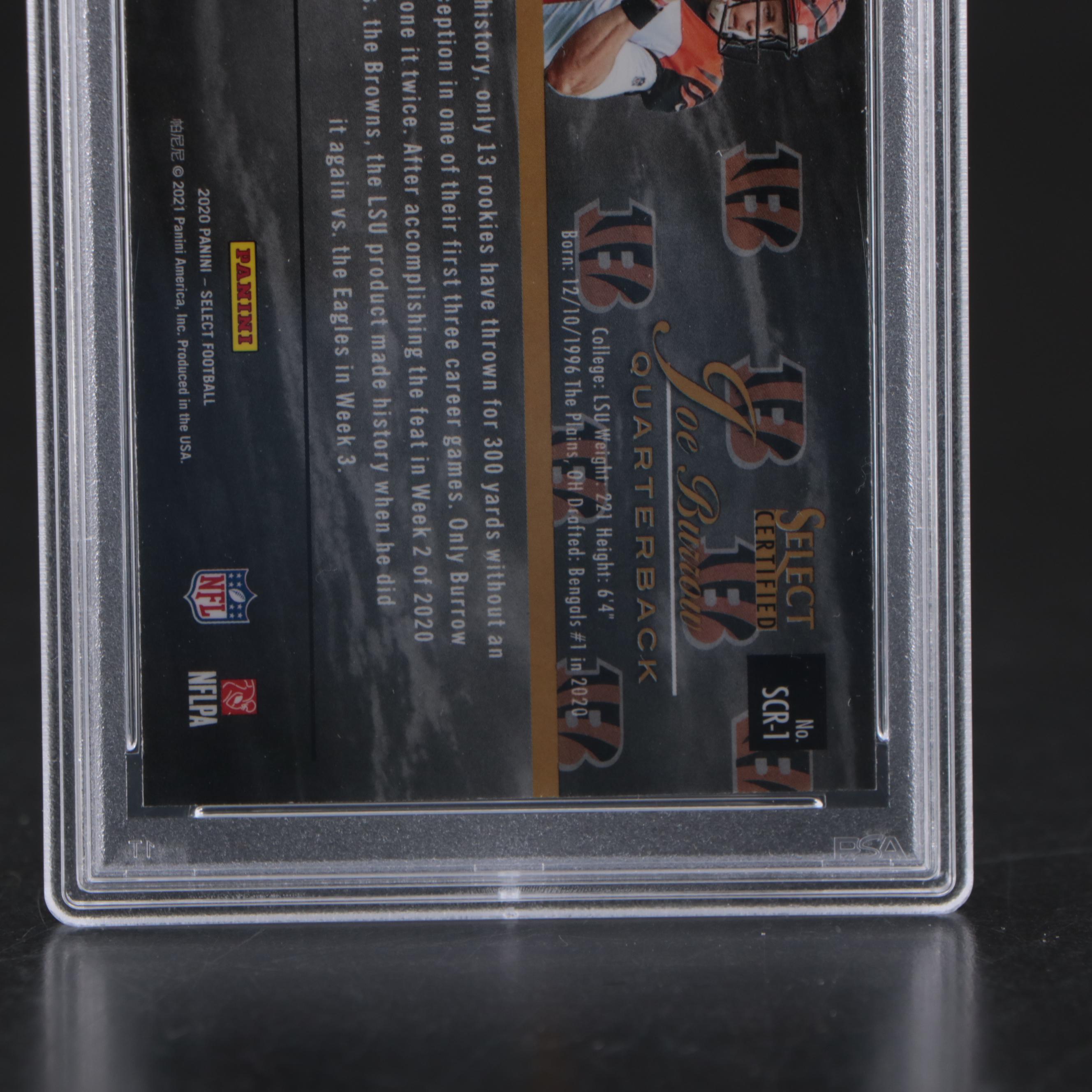 2020 Panini Select Joe Burrow Rookie Card #SCR1 Graded PSA 10
