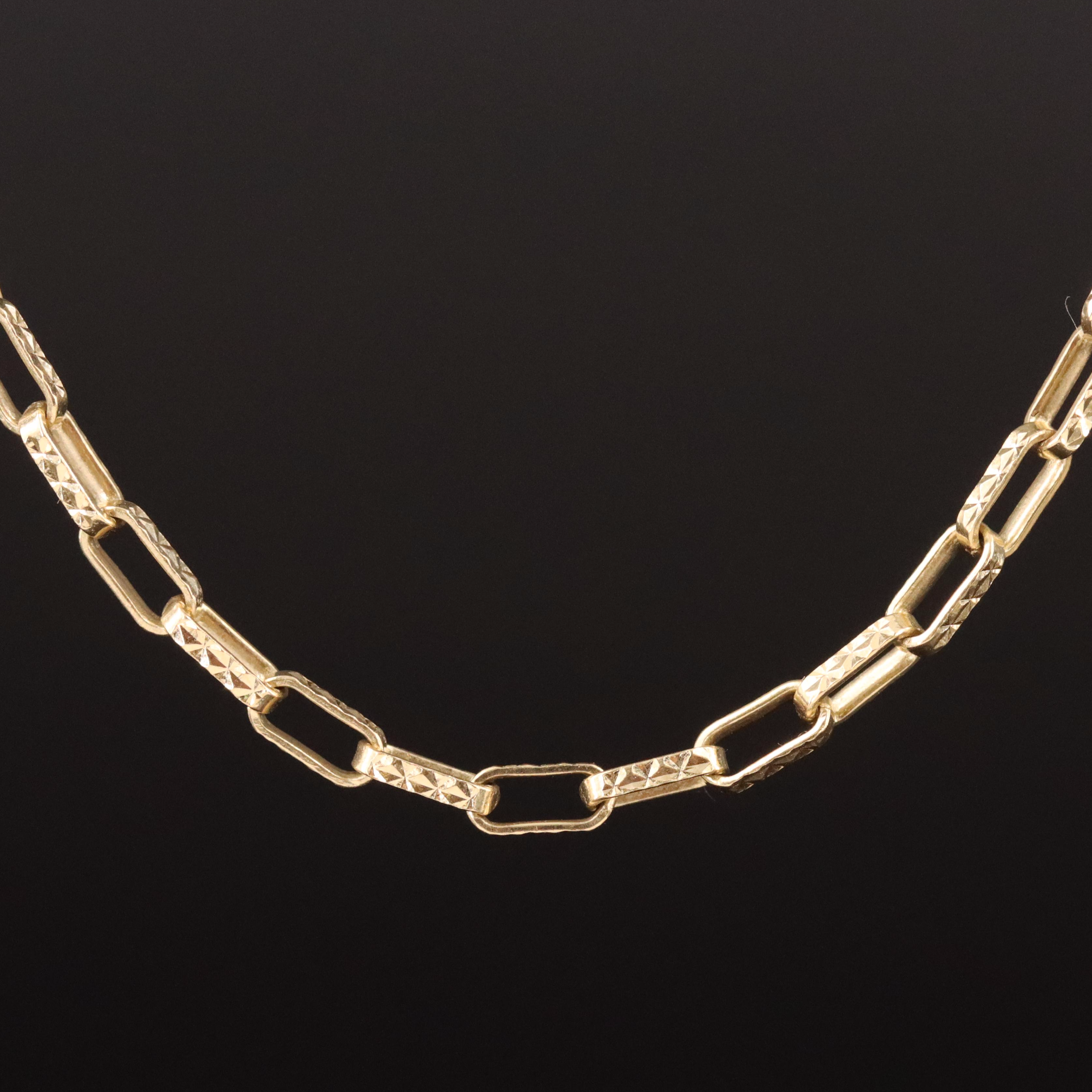 14K Paper Clip Chain Necklace