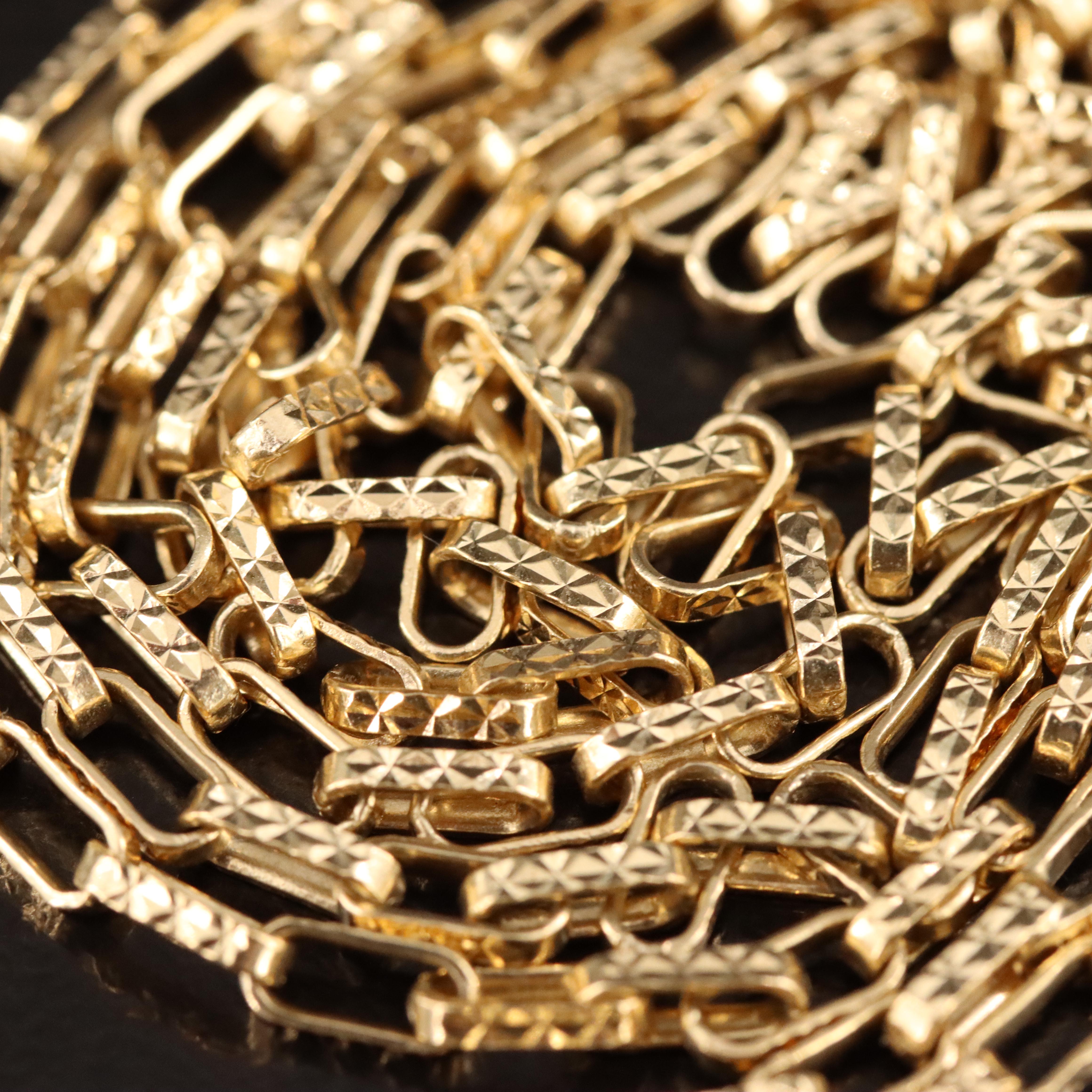 14K Paper Clip Chain Necklace