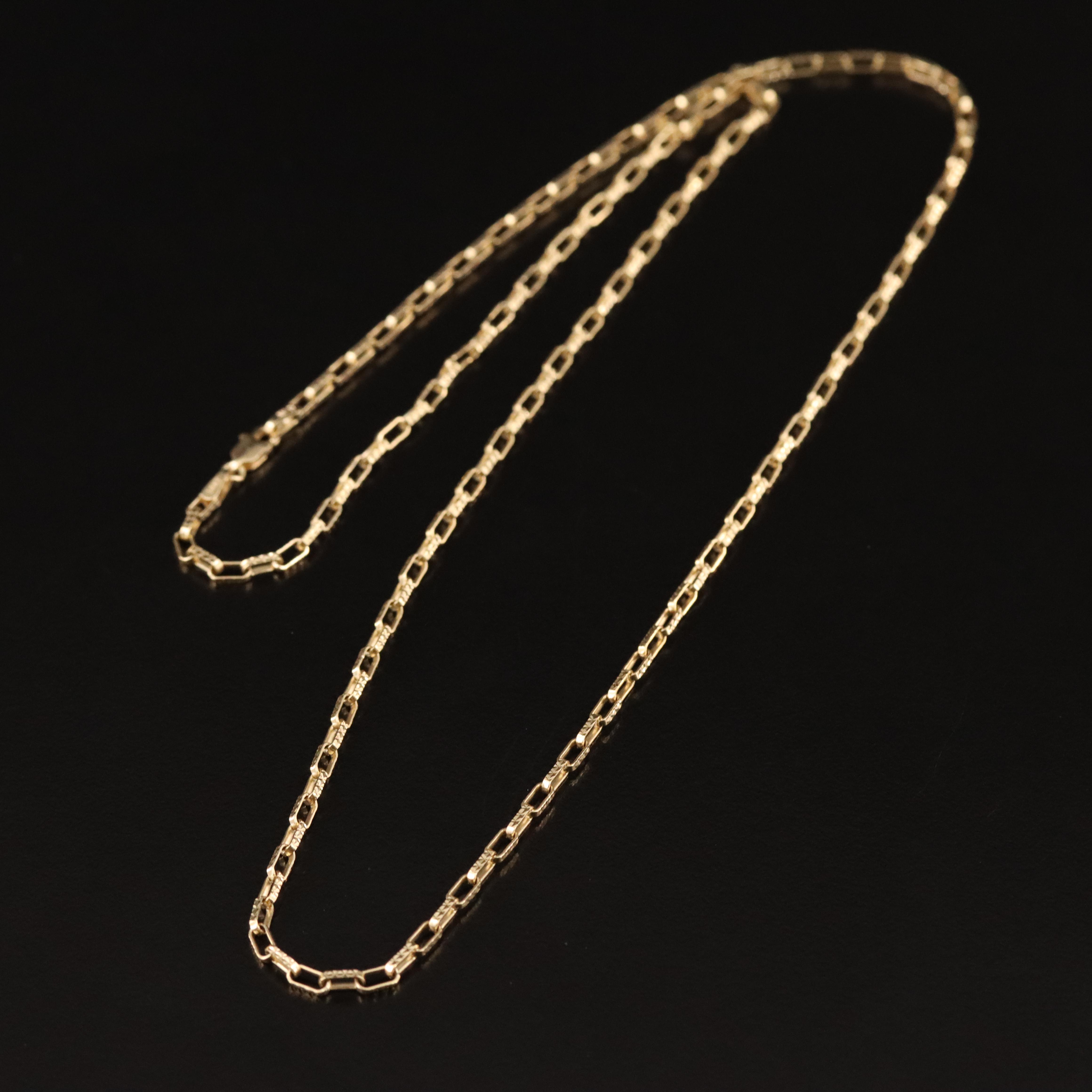 14K Paper Clip Chain Necklace
