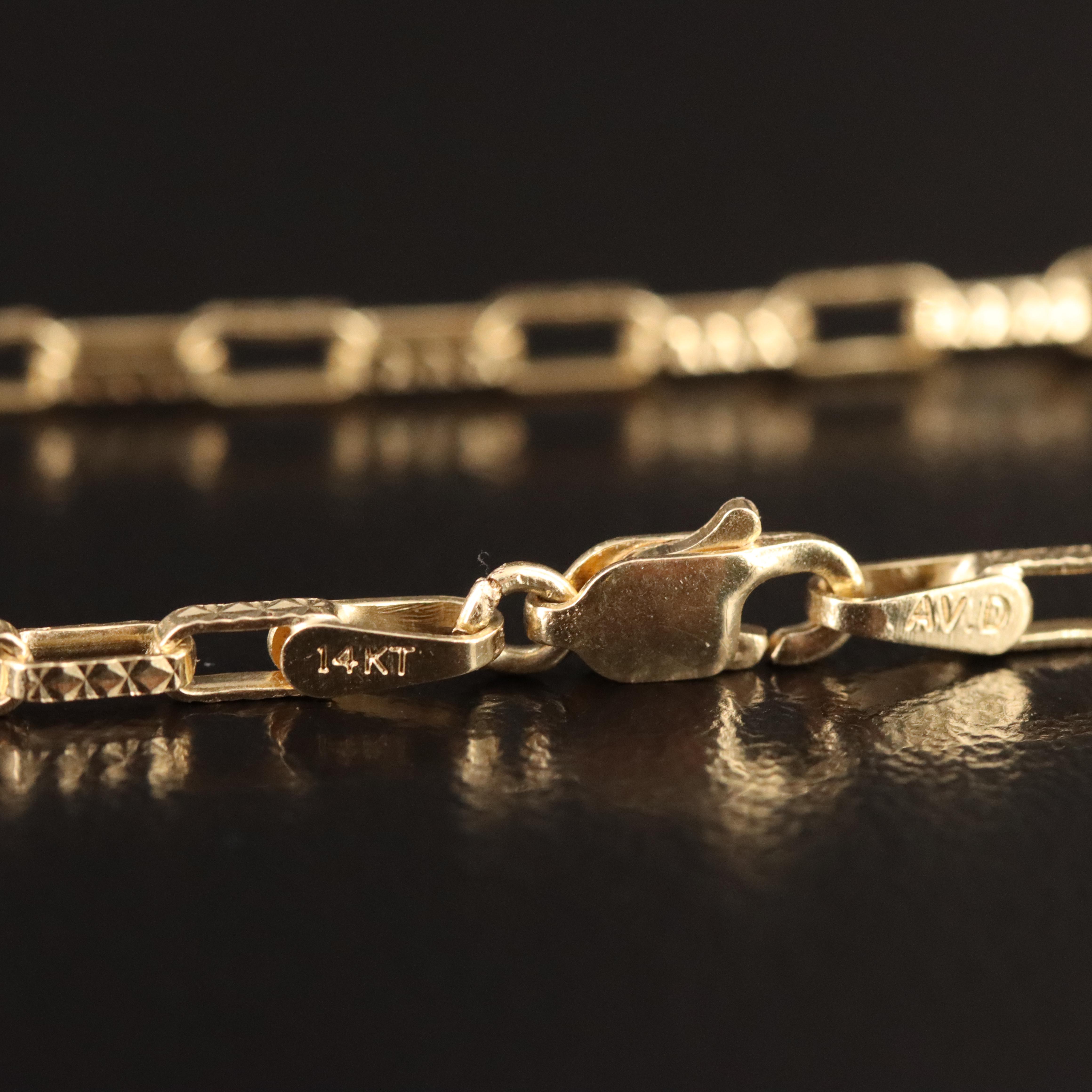 14K Paper Clip Chain Necklace